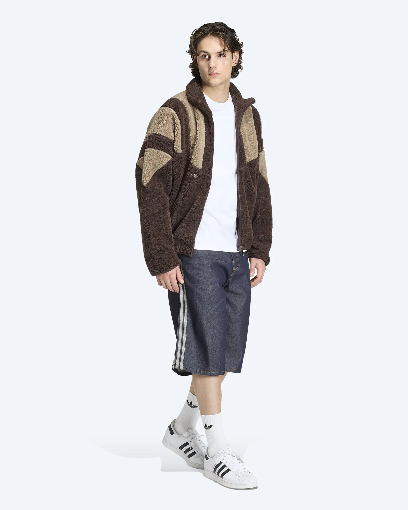 Blocked Fleece Tracktop Aurora Coffee