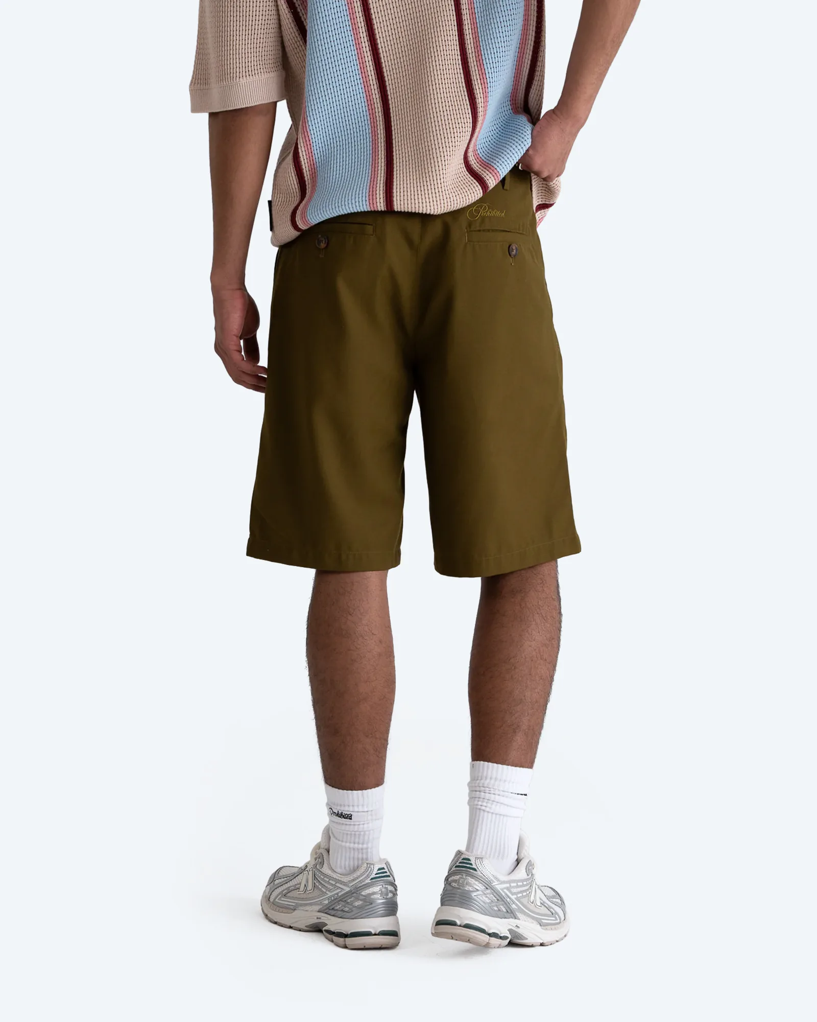 Prohibited Pleated Shorts Khaki