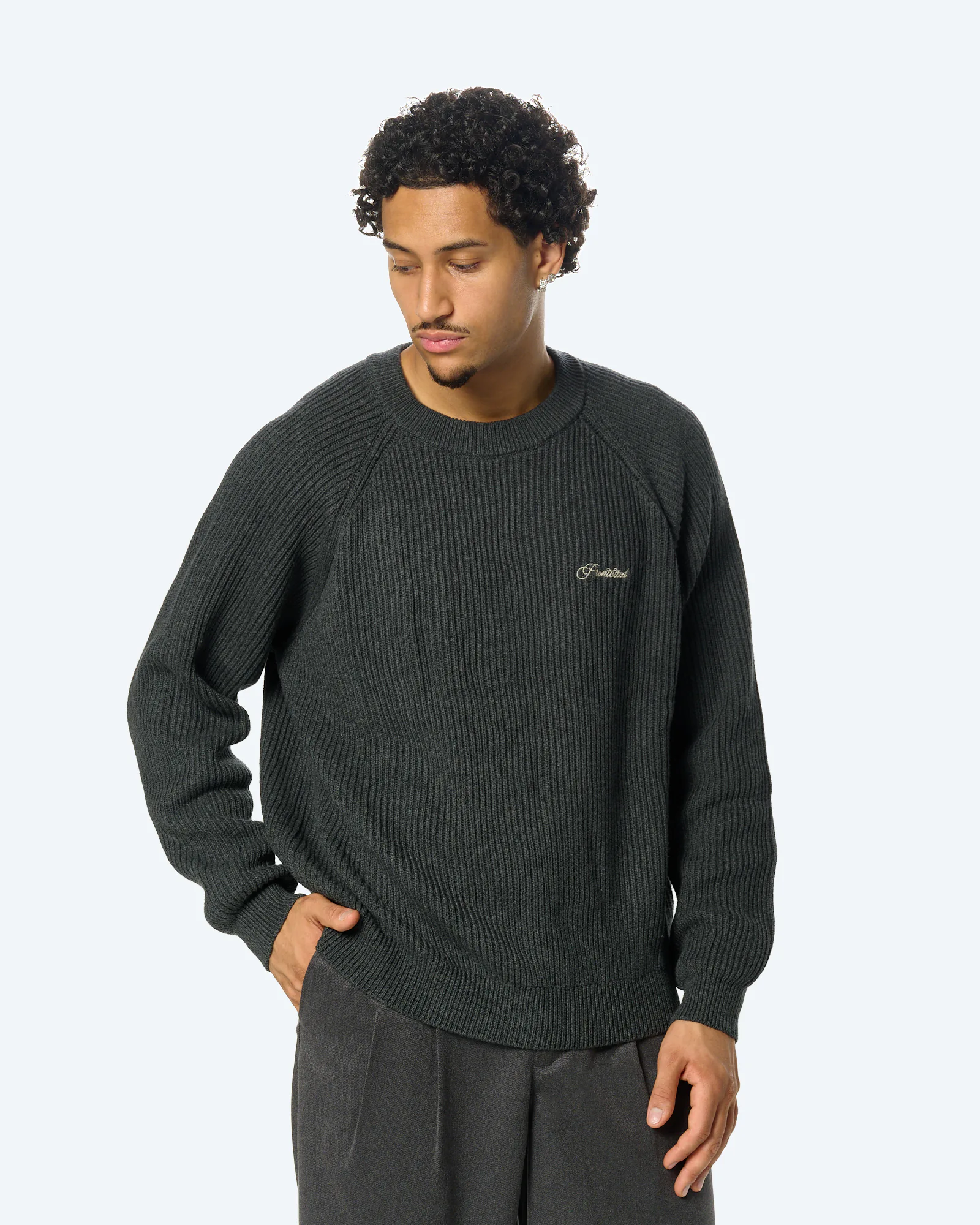 Campus Knit Sweater Dark Grey