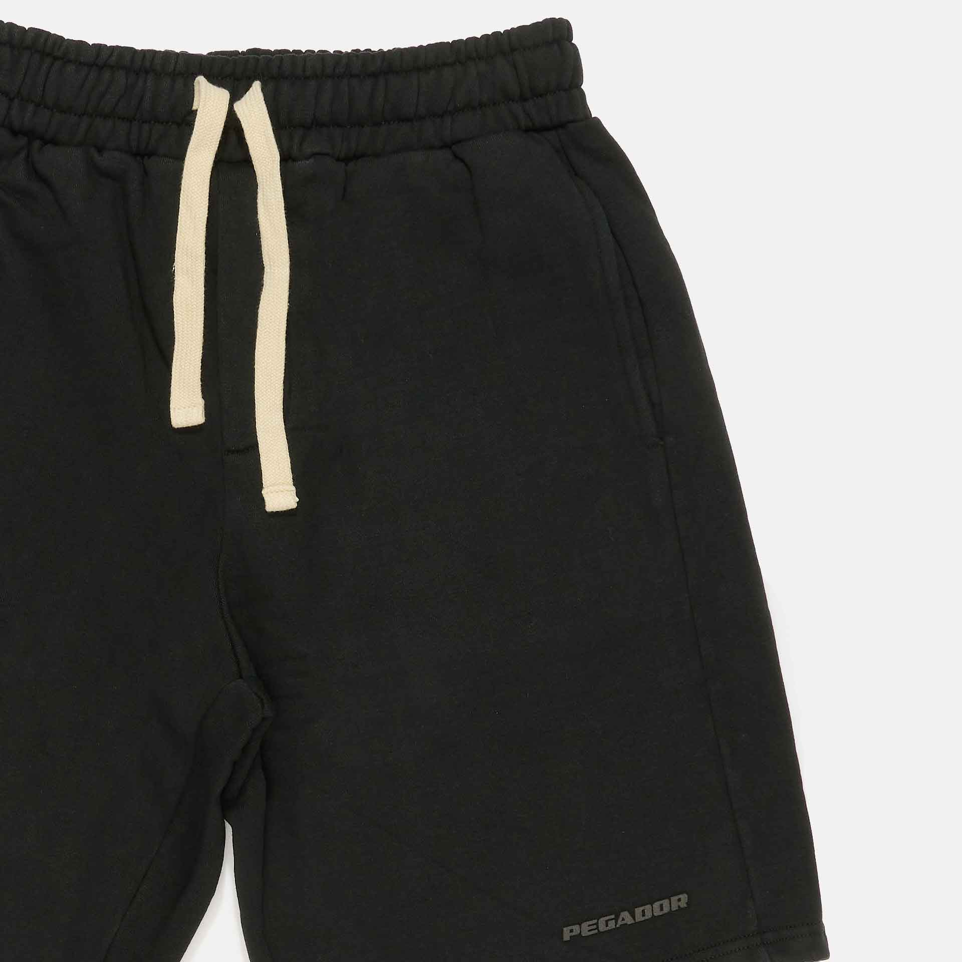 PEGADOR Logo Heavy Sweat Shorts Vintage Washed Black