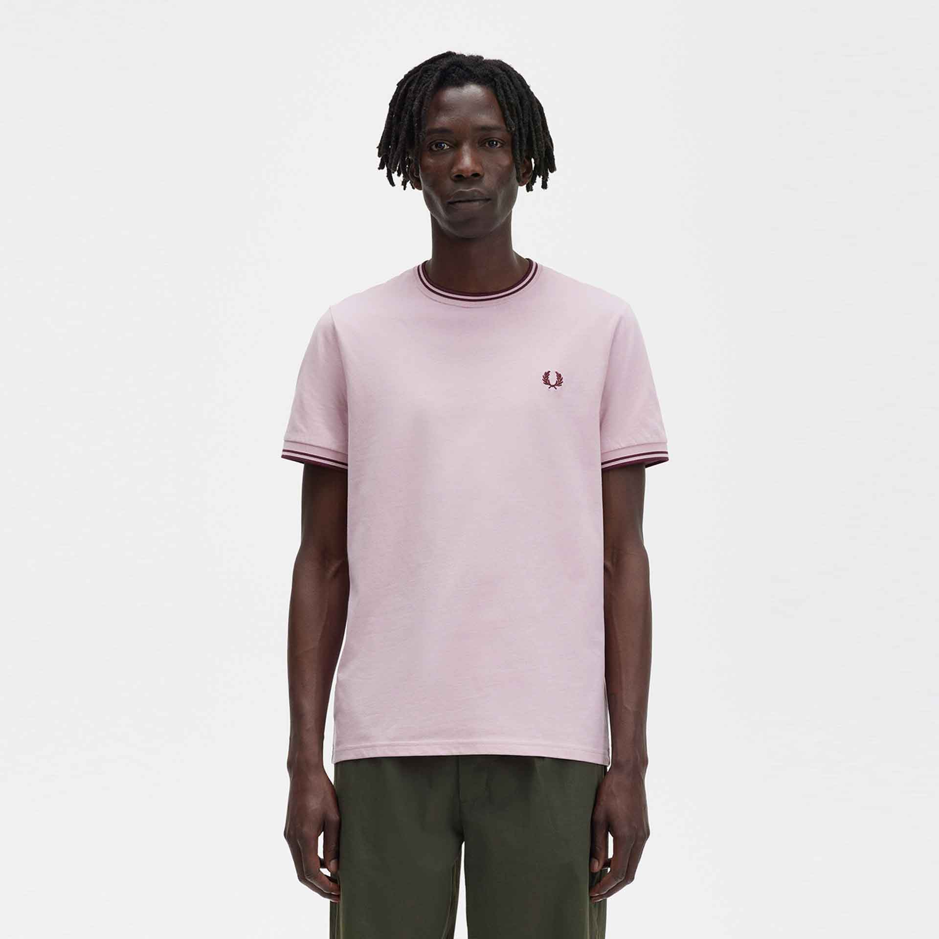 Fred Perry Twin Tipped T-Shirt Chalky Pink