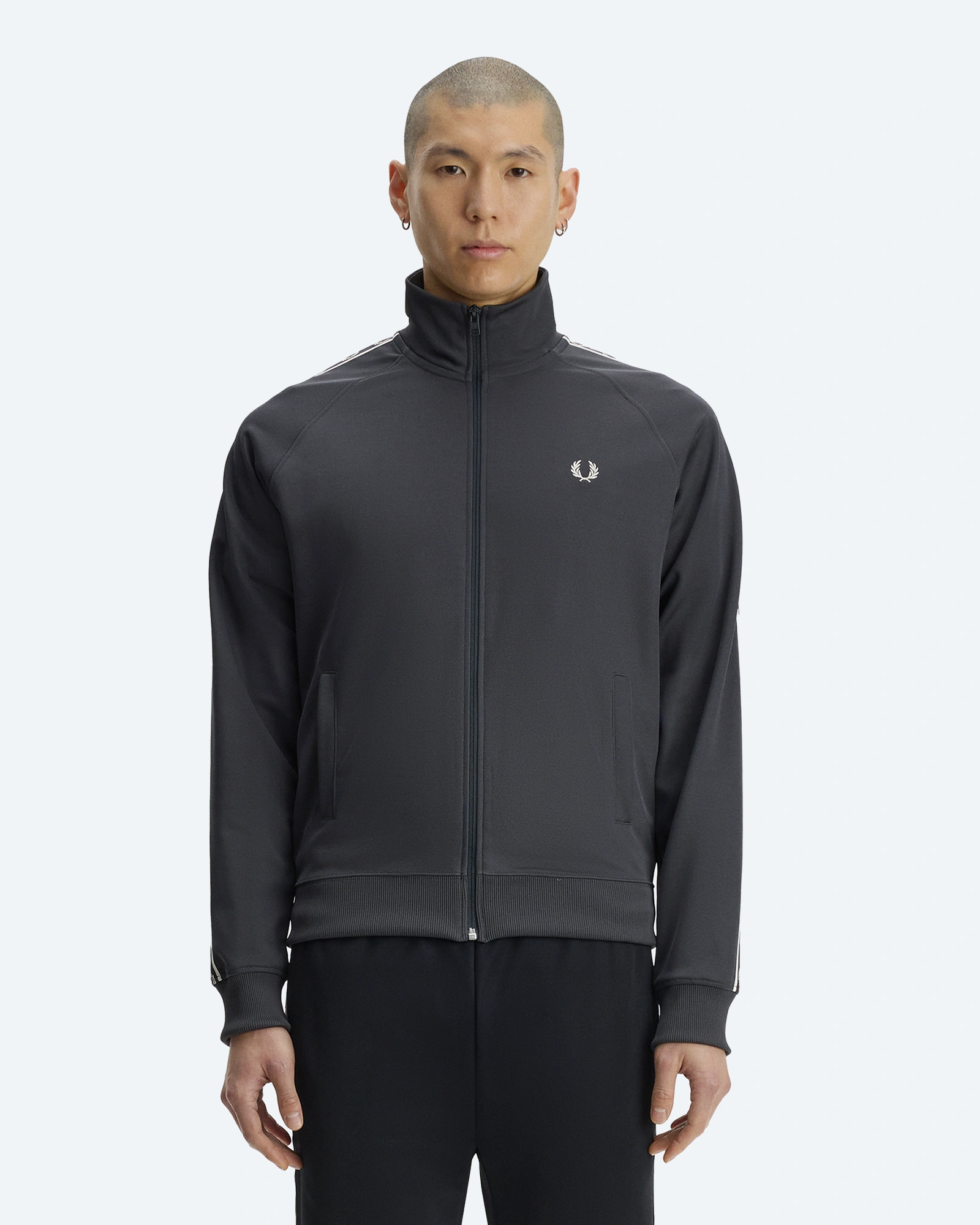 Contrast Tape Track Jacket Anchor Grey