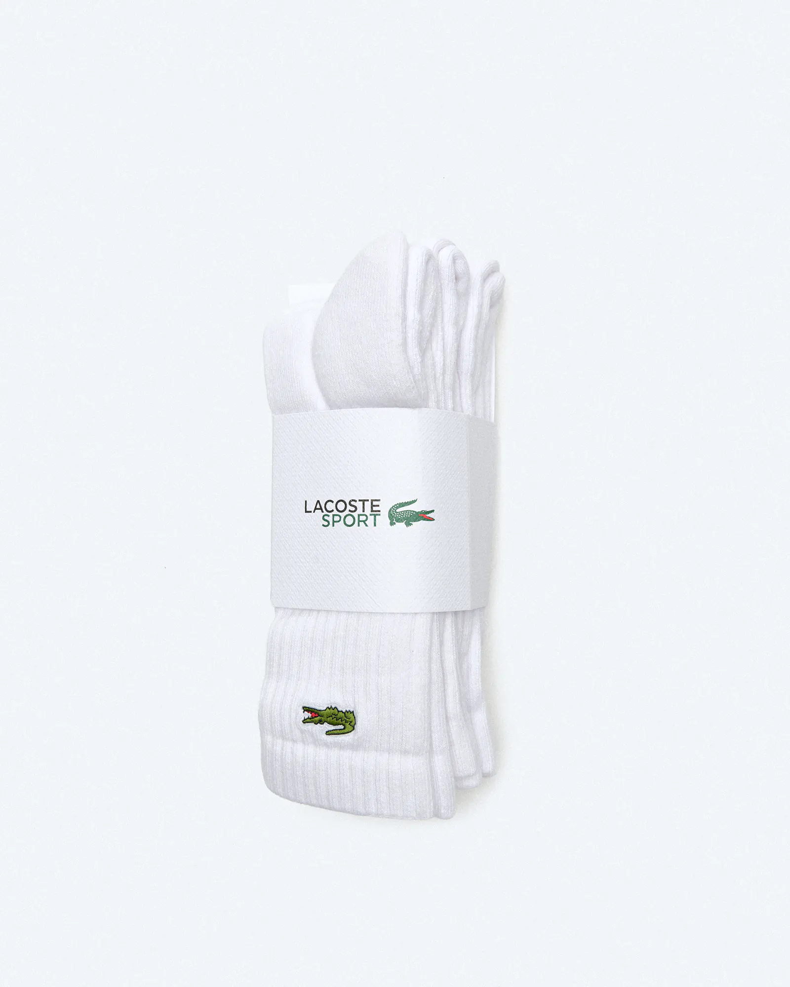 Lacoste Crew 3-Pack Socks White/White/White Lacoste Crew 3-Pack Socks White/White/White