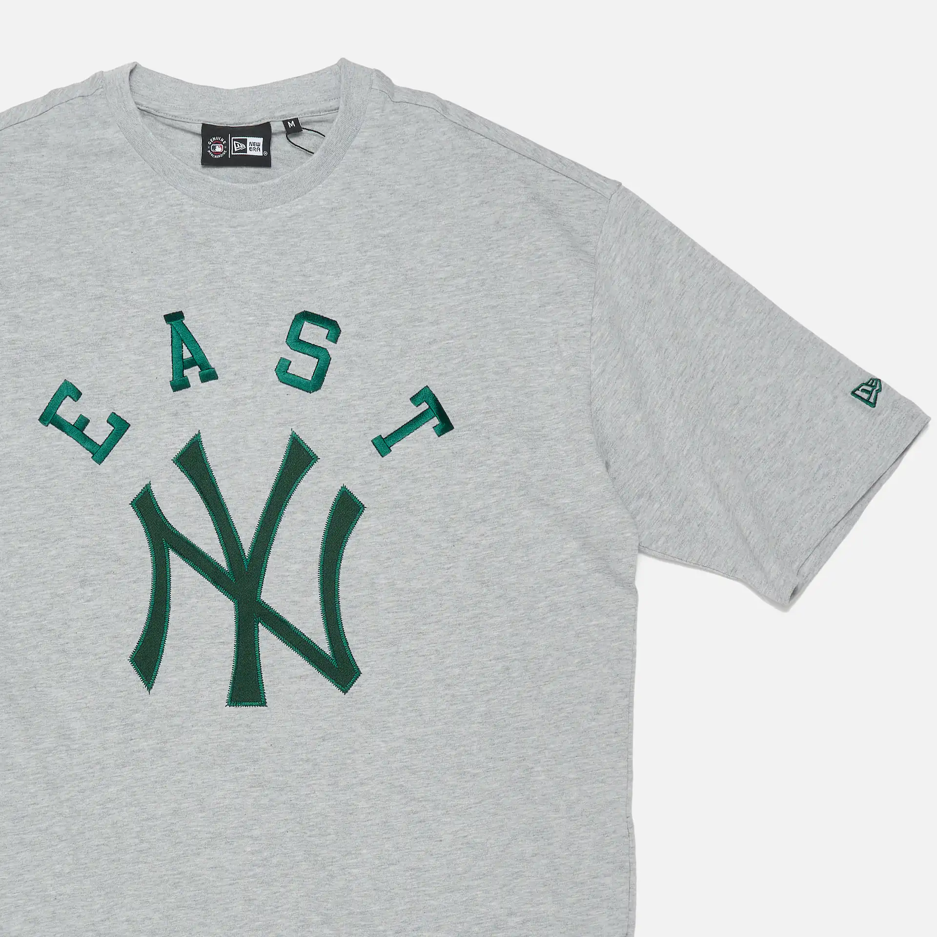 New Era MLB NY Yankees Team Patch Oversize T-Shirt Heather Grey