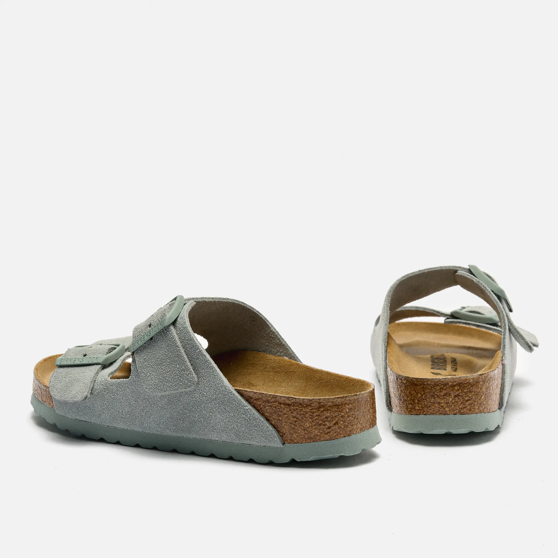 Birkenstock Arizona Suede Leather Narrow Sandals Pure Sage