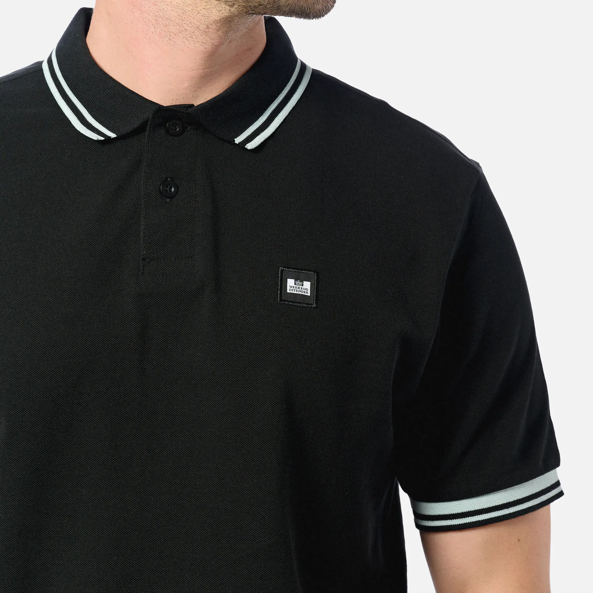 Weekend Offender Levanto Polo Shirt Black/Sea Spray Blue