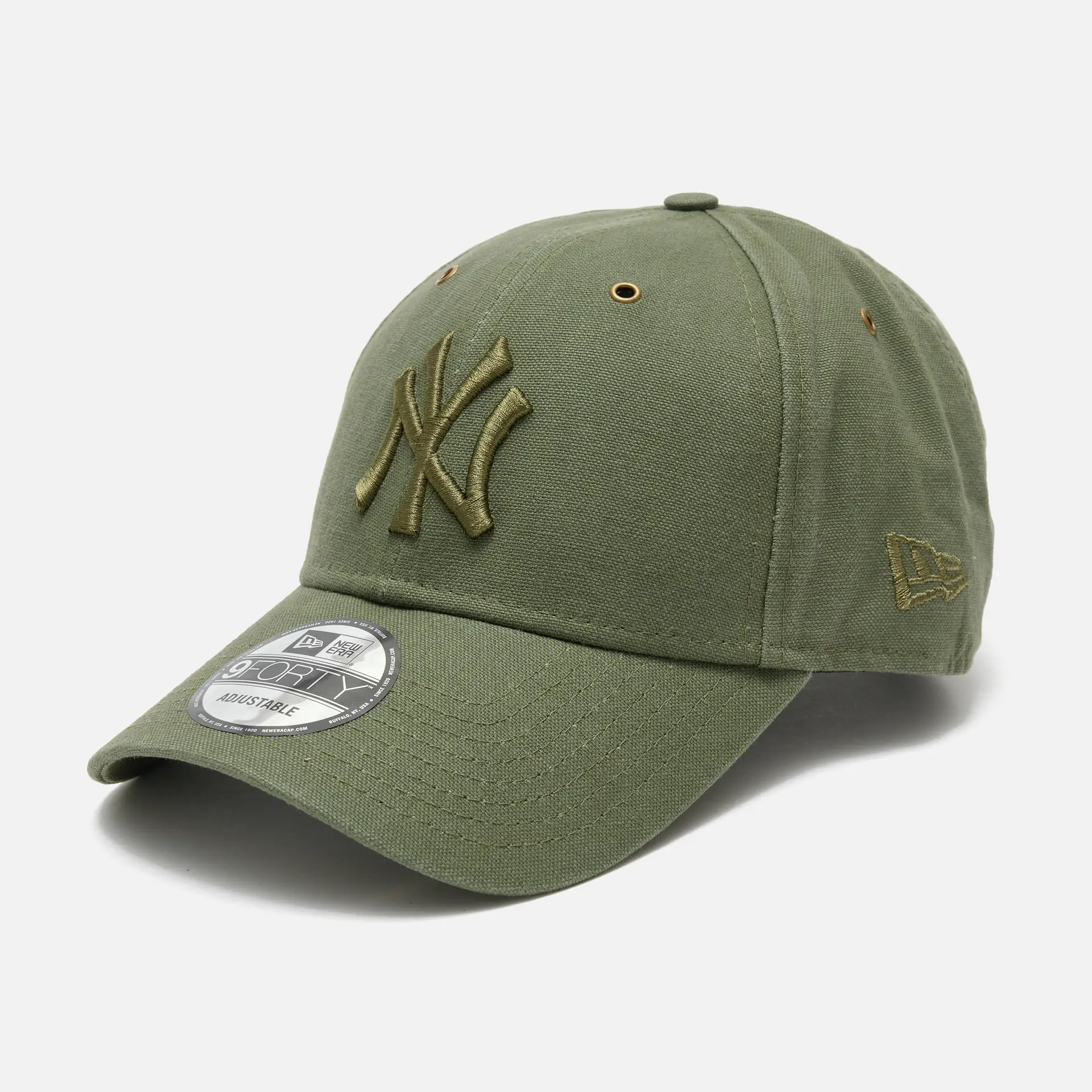 New Era MLB NY Yankees Washed Canvas 9Forty Strapback Cap New Olive