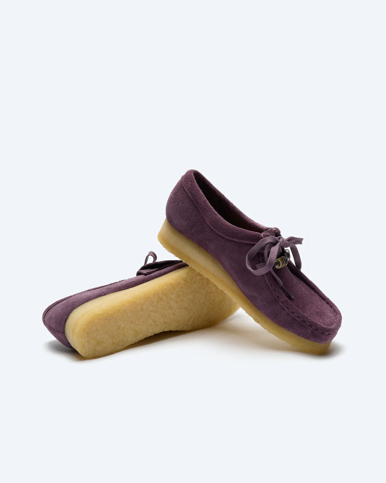 Clarks Women's Wallabee Suede Shoes Plum