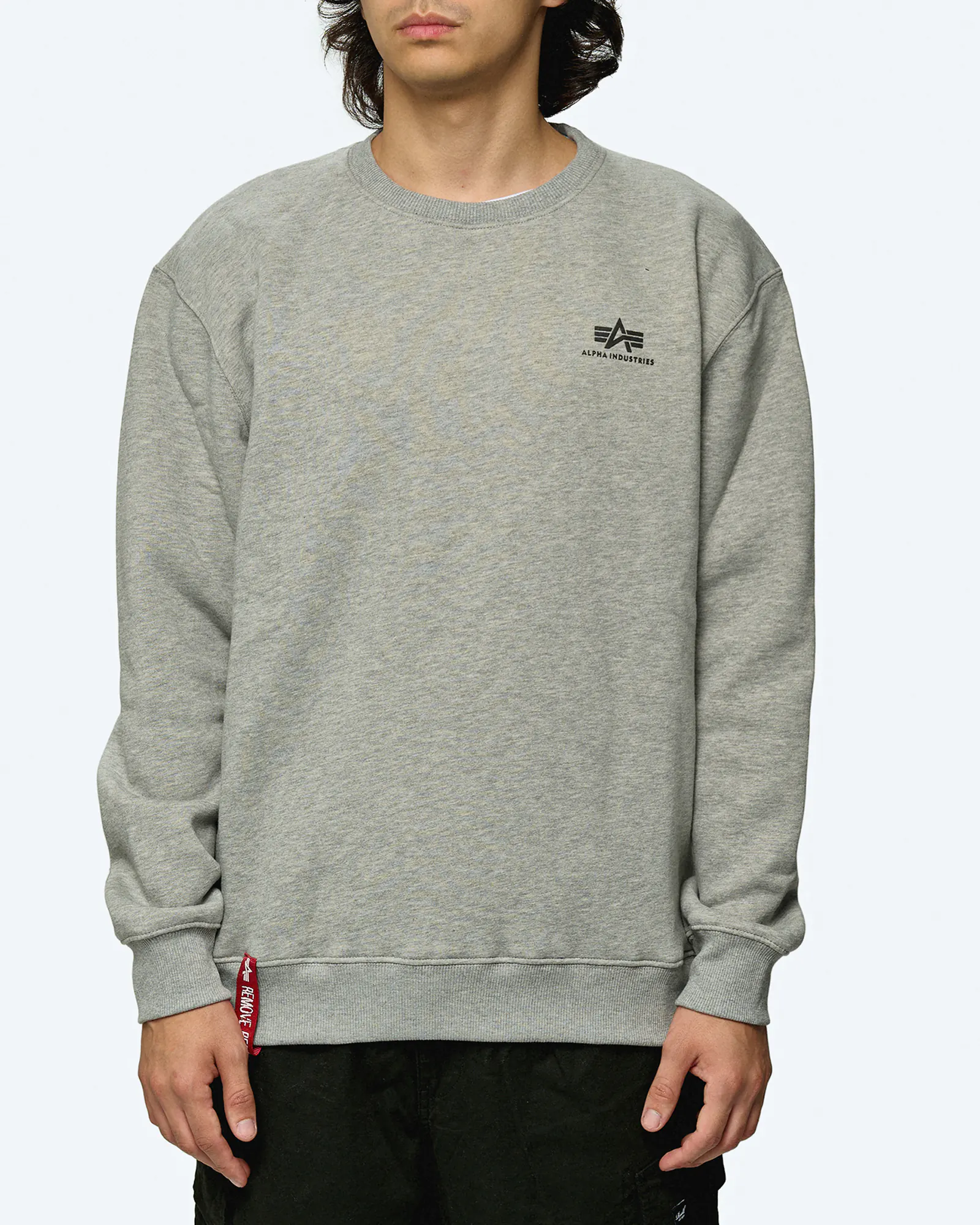 Alpha Industries Basic Sweater Small Logo Light Grey Alpha Industries Basic Sweater Small Logo Light Grey