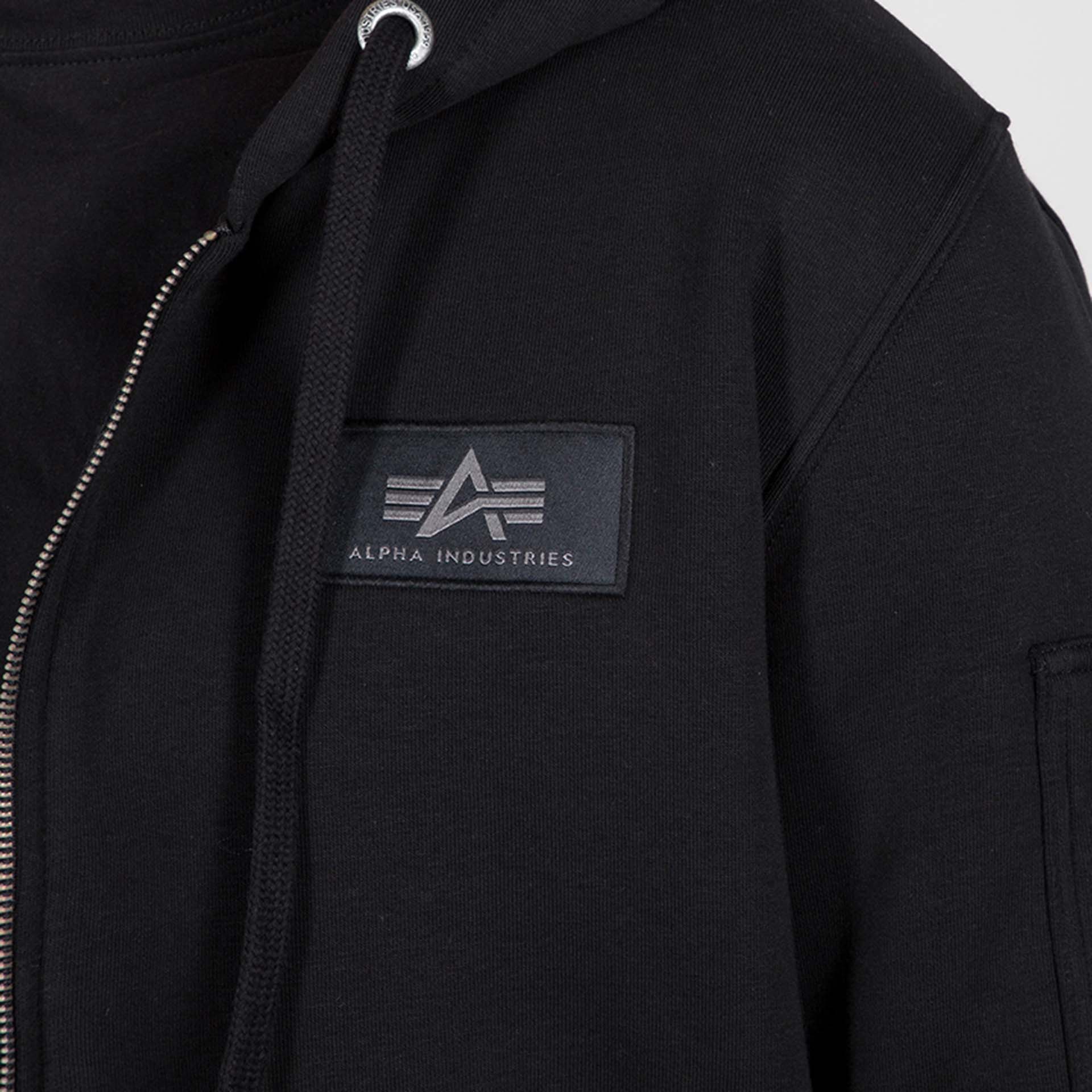 Alpha Industries Back Print Zip Hoody Black