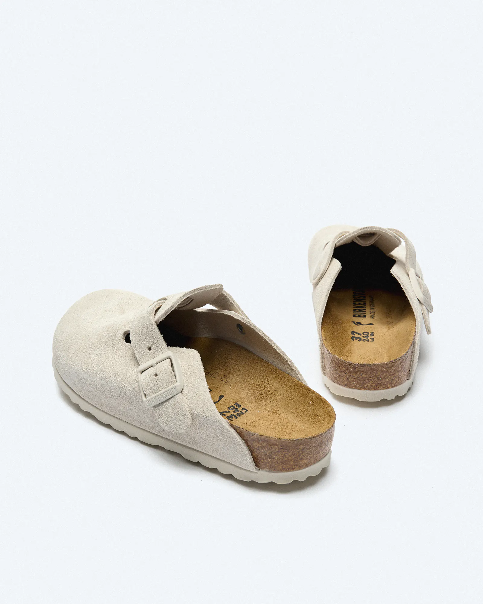 Birkenstock boston white leather sales