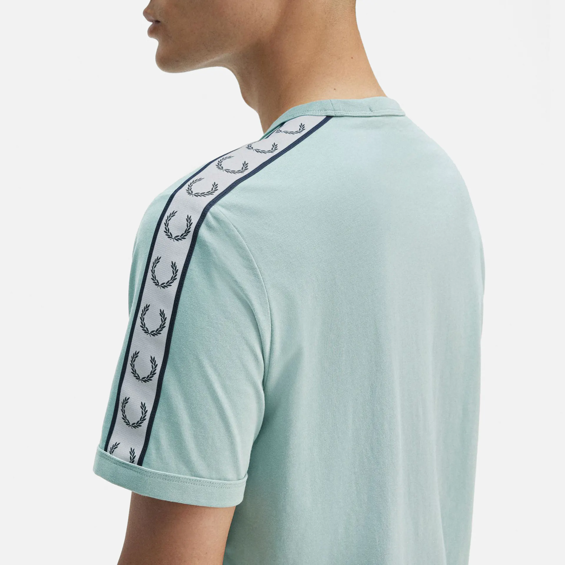 Fred Perry Taped Ringer T-Shirt Silver Blue Fred Perry Taped Ringer T-Shirt Silver Blue