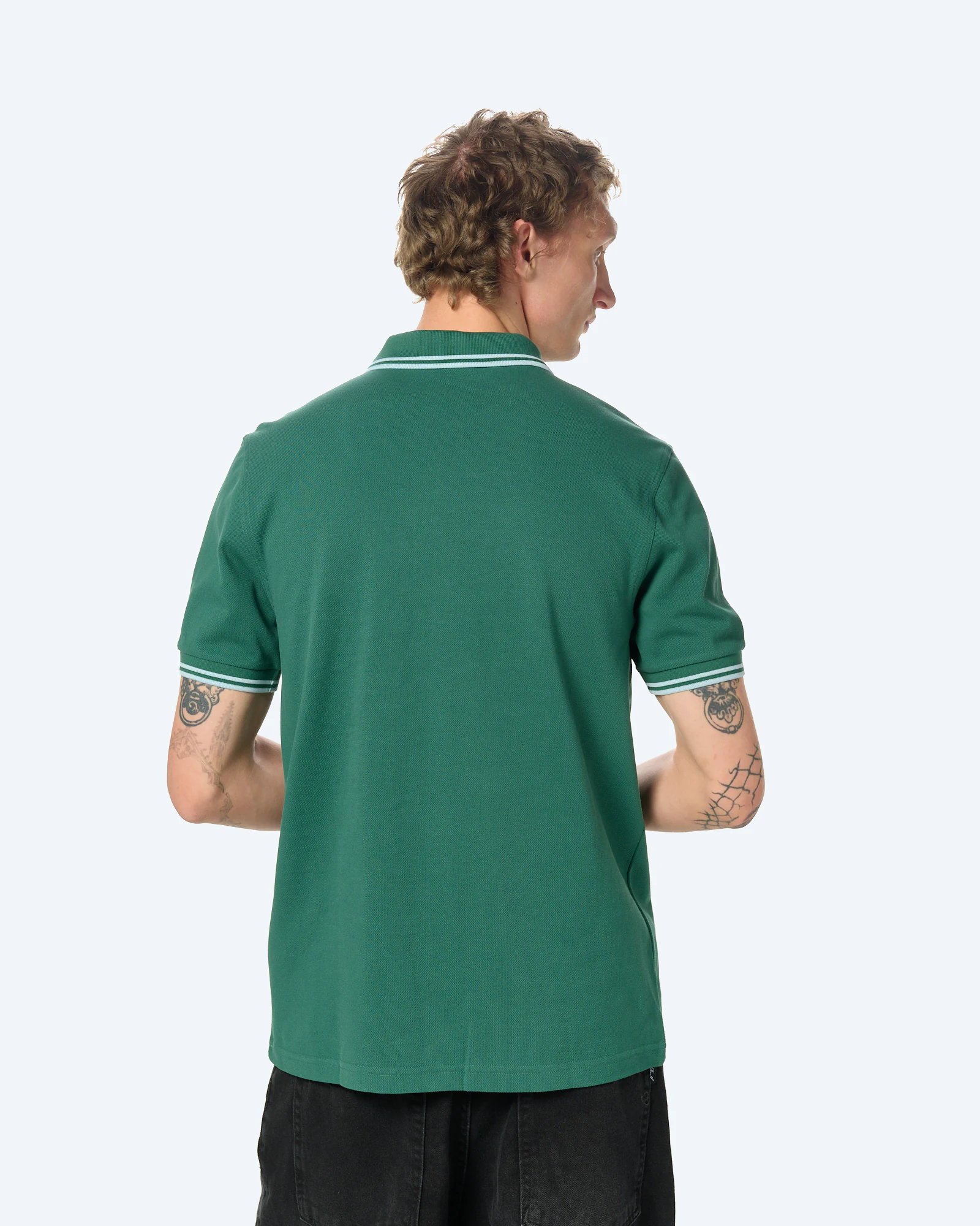 Fred Perry Twin Tipped Polo Shirt Sport Green/Light Ice/Light Ice