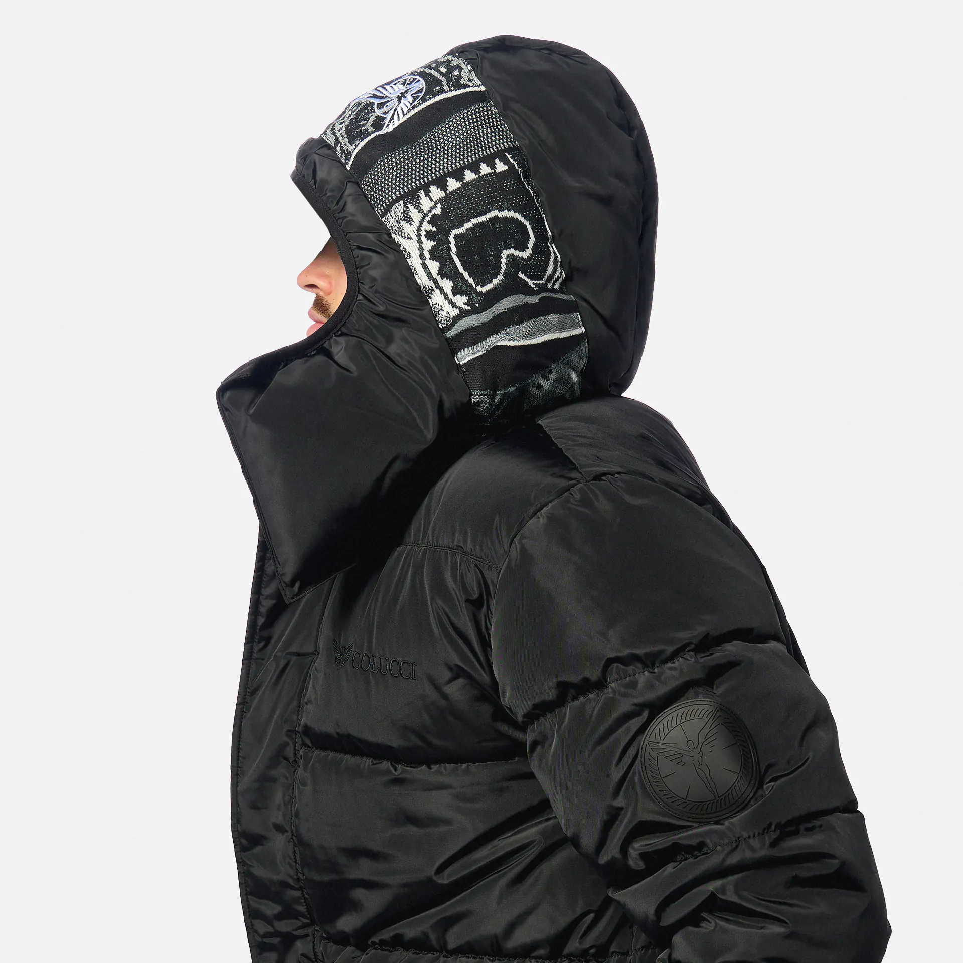 Colucci Hooded Puffer Coat Black