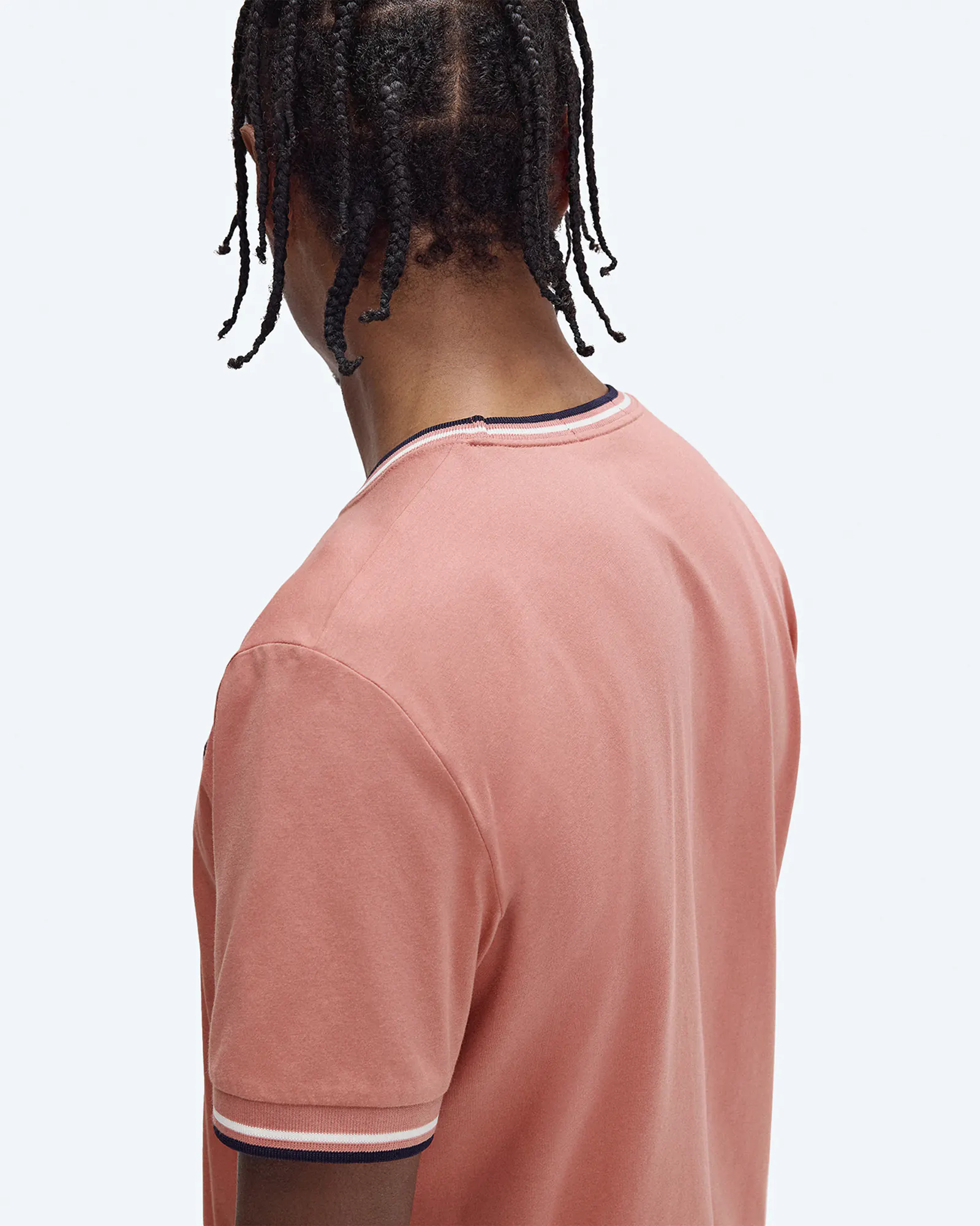 Fred Perry Twin Tipped T-Shirt Putty Pink/Ecru/Navy Fred Perry Twin Tipped T-Shirt Putty Pink/Ecru/Navy