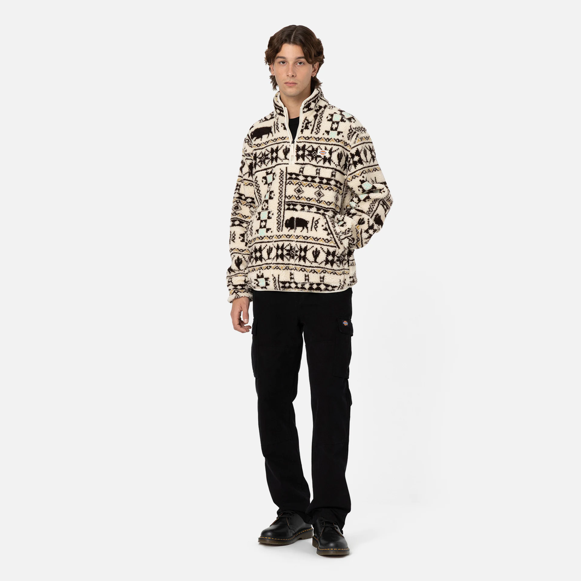 Dickies Hays Quarter Zip Sweatshirt All-Over-Print Nordic Light