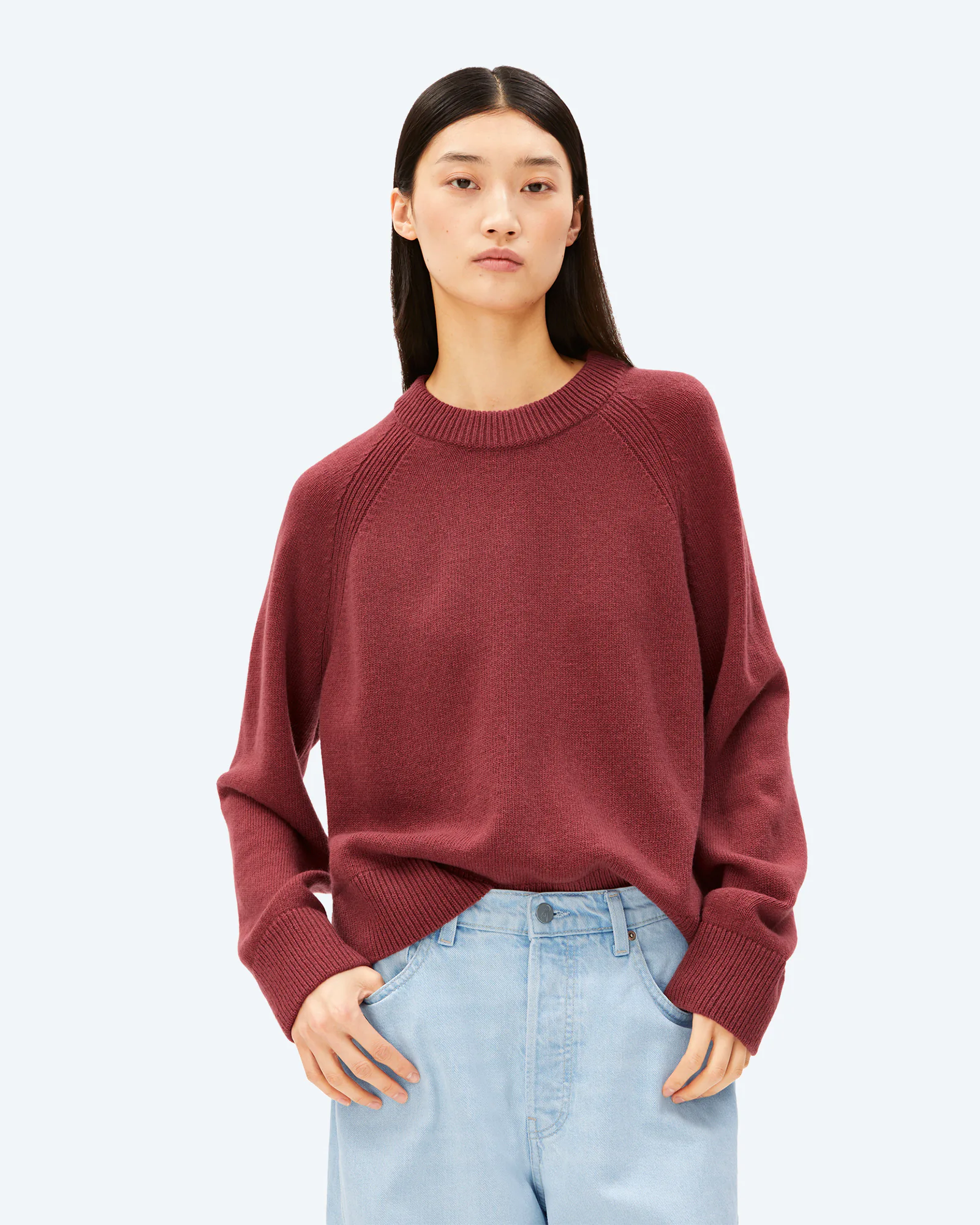 Wool Knit Sweatshirt Velvet Ember