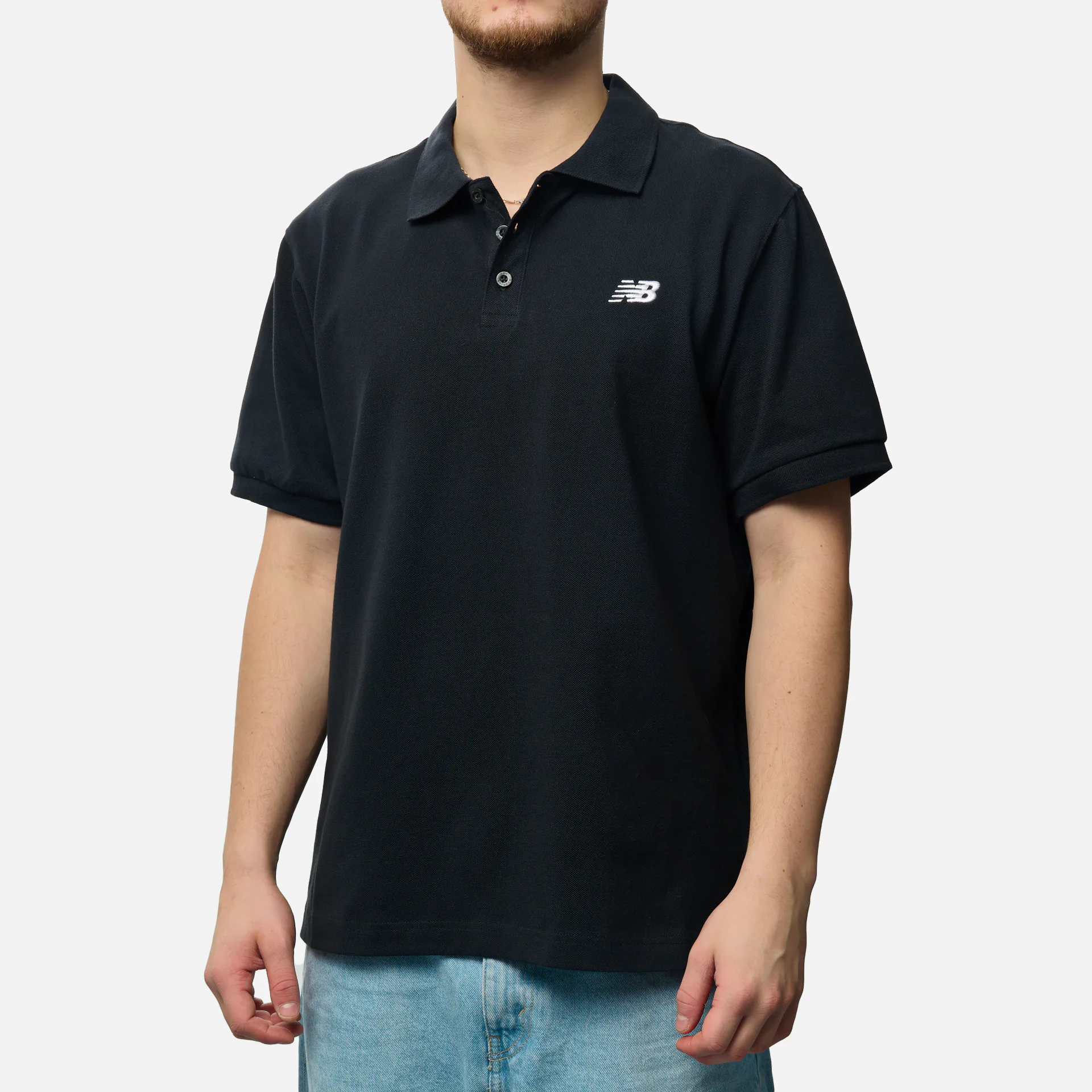 New Balance Cotton Polo Shirt Black