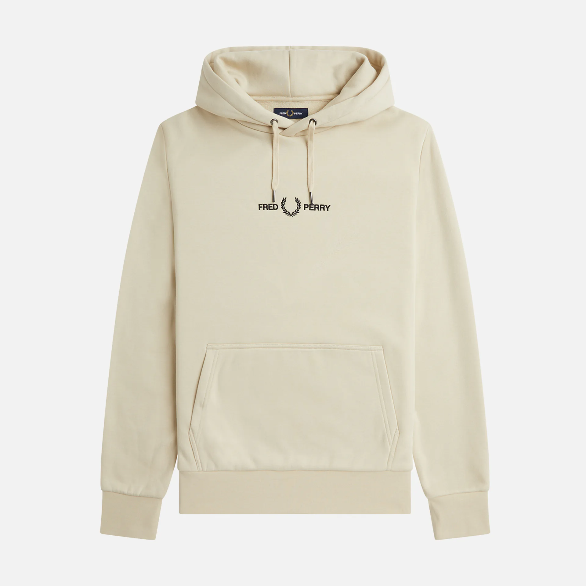 Fred Perry Front Back Graphic Hoodie Oatmeal