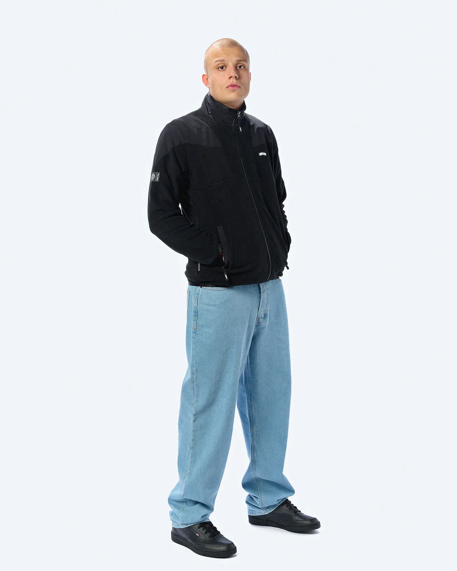 Unfair Athletics Fabric Mix Fleece Jacket Black 