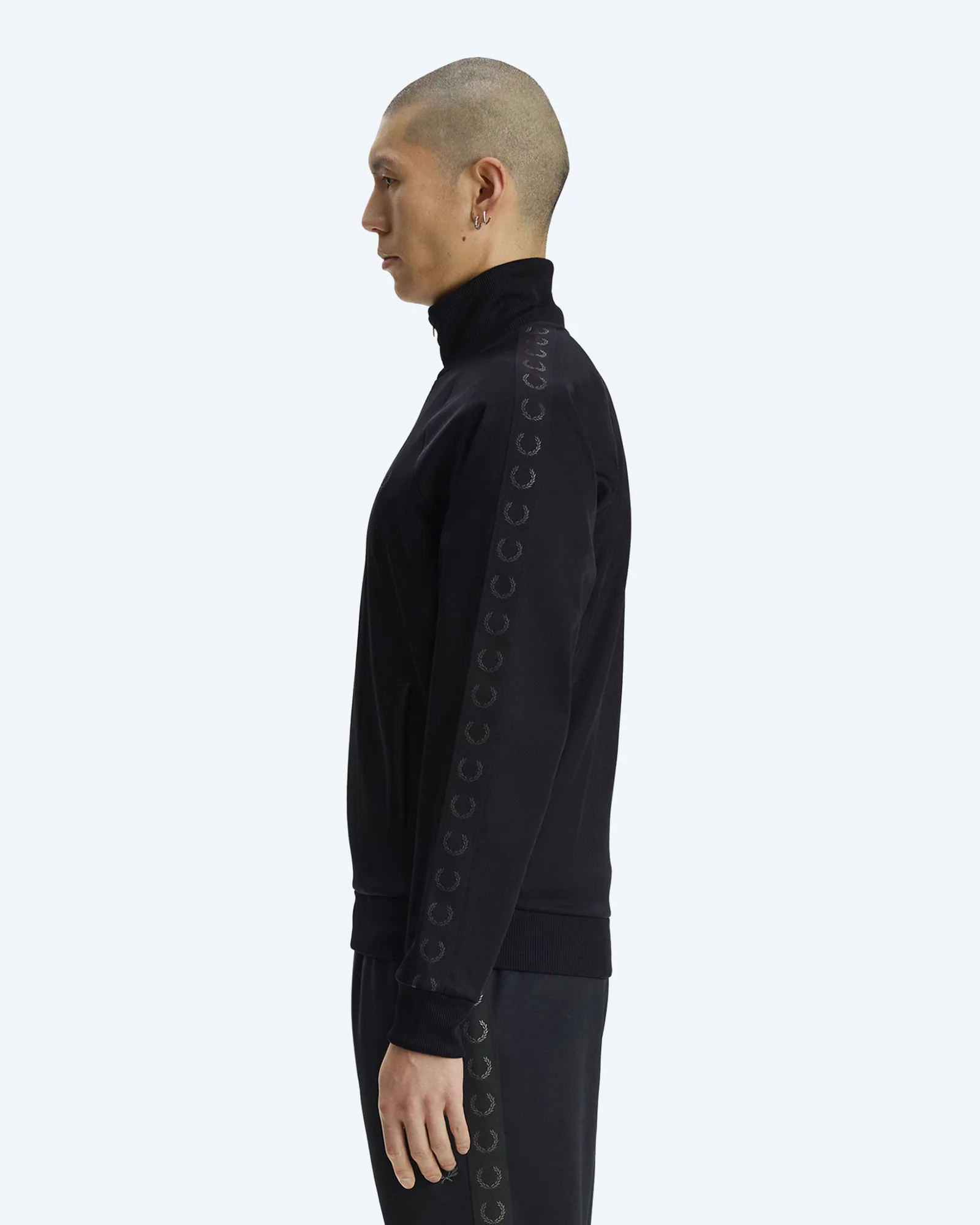 Contrast Tape Track Jacket Black