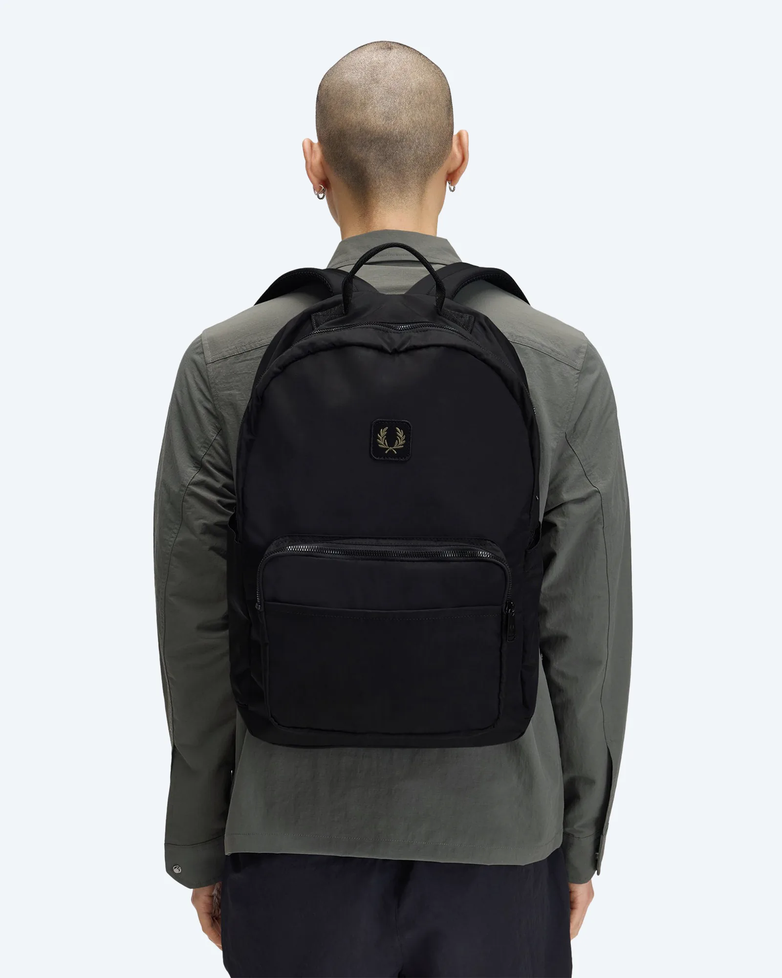 Crinkle Nylon Backpack Black