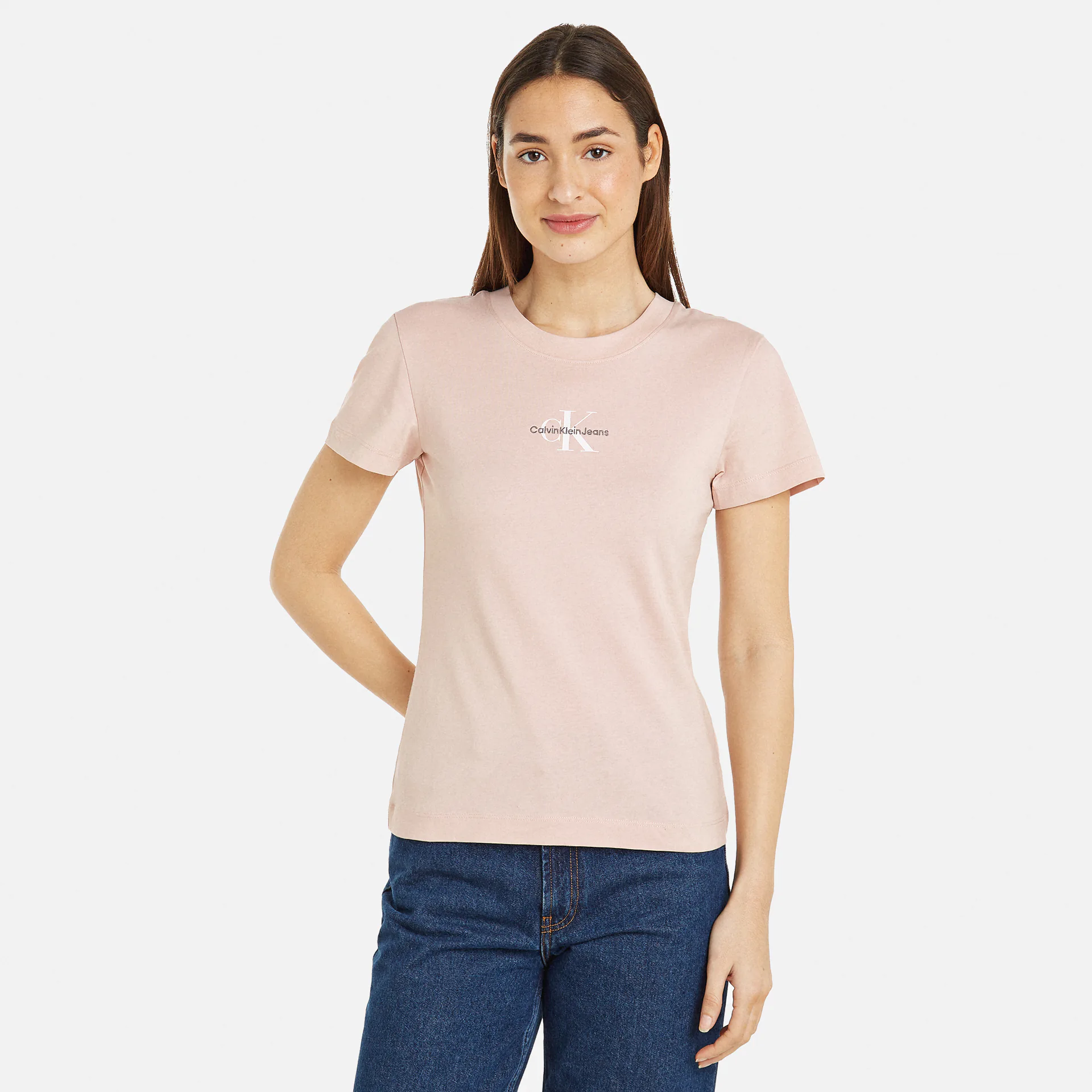 Calvin Klein Jeans Monologo Slim T-Shirt Sepia Rose