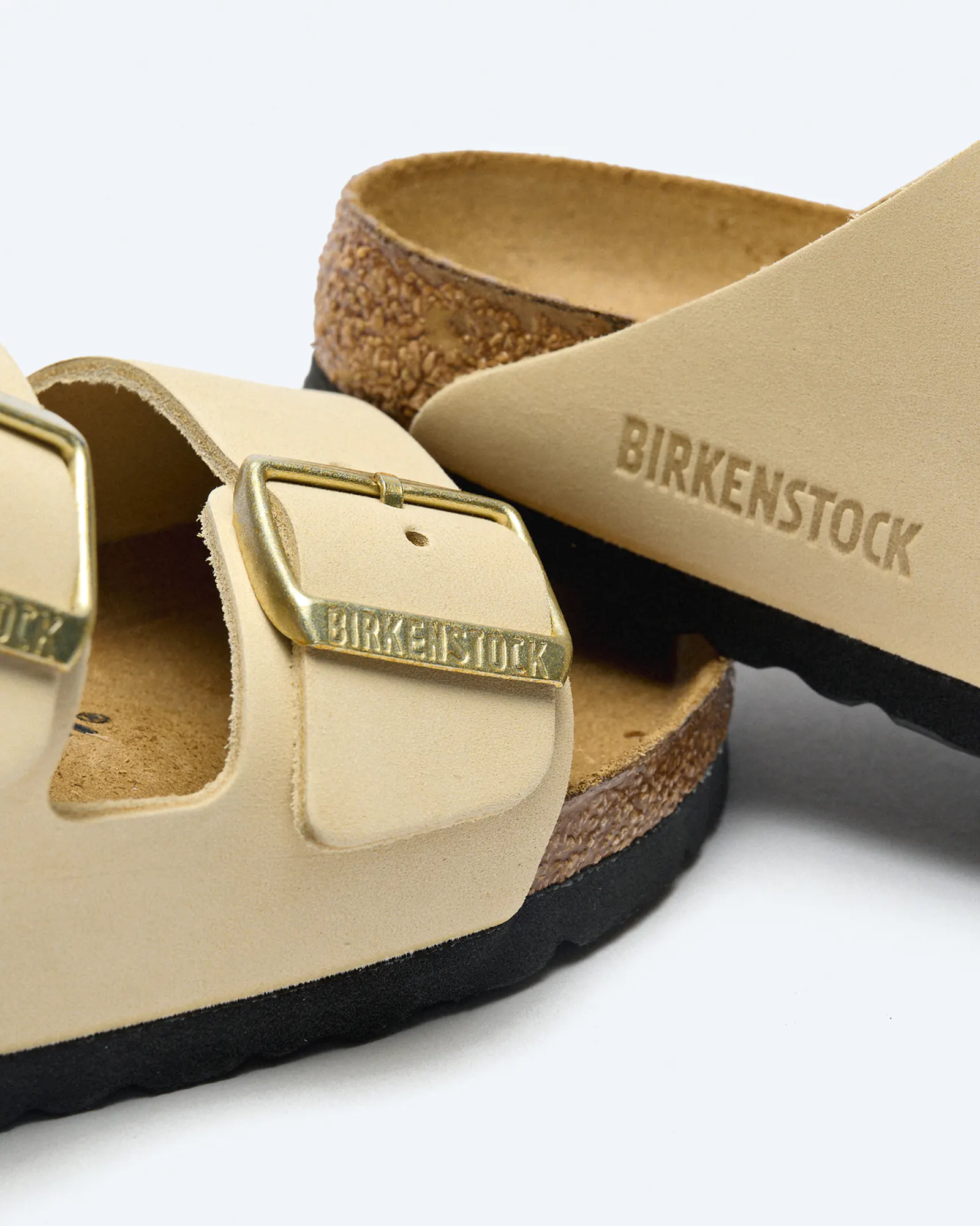Birkenstock Arizona Nubuk Leather Sandals Narrow Ecru