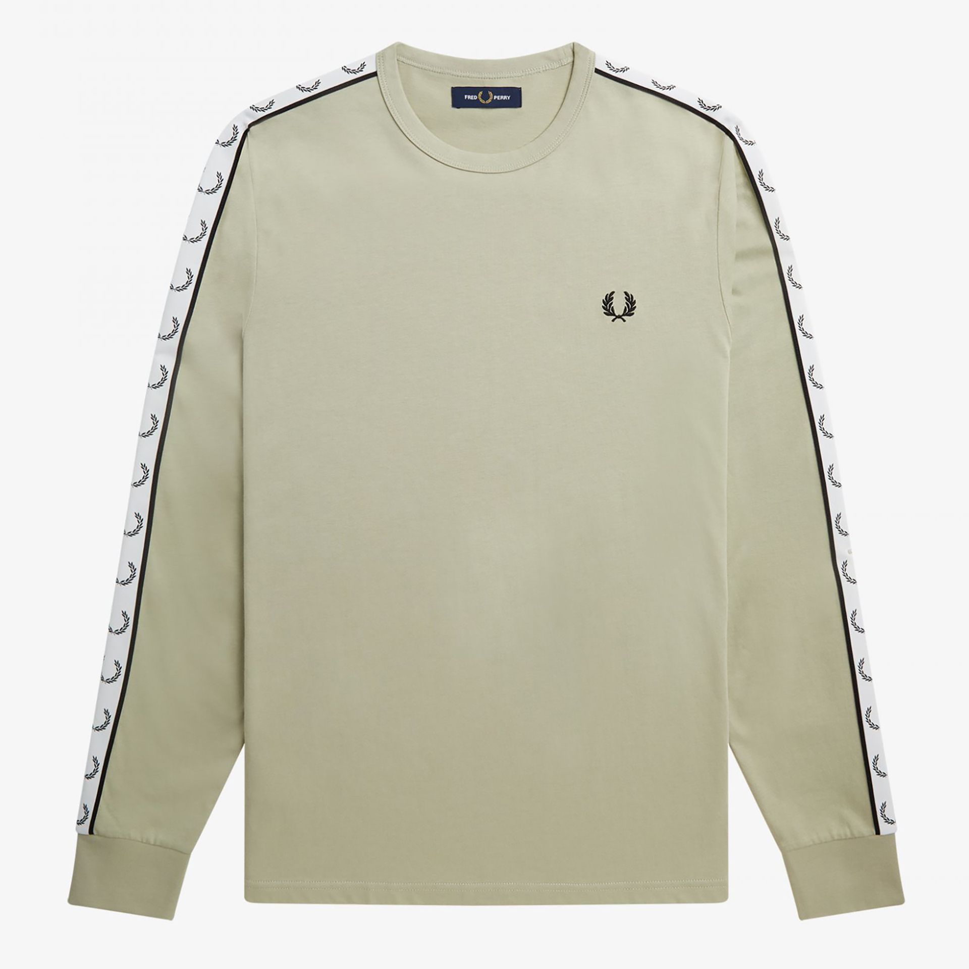 Fred Perry Taped Long Sleeve Light Oyster