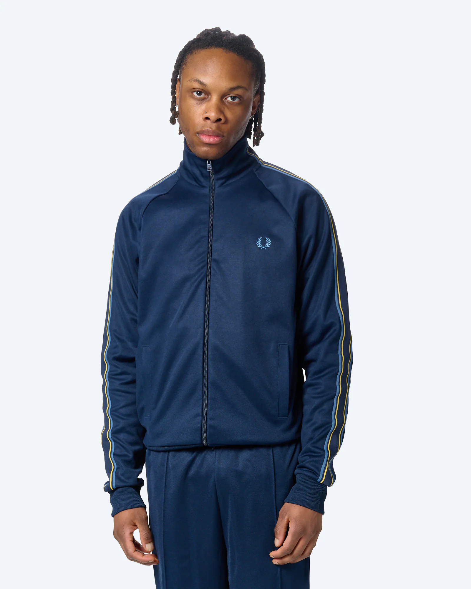 Fred Perry Tramline Tape Track Jacket Tennis Blue