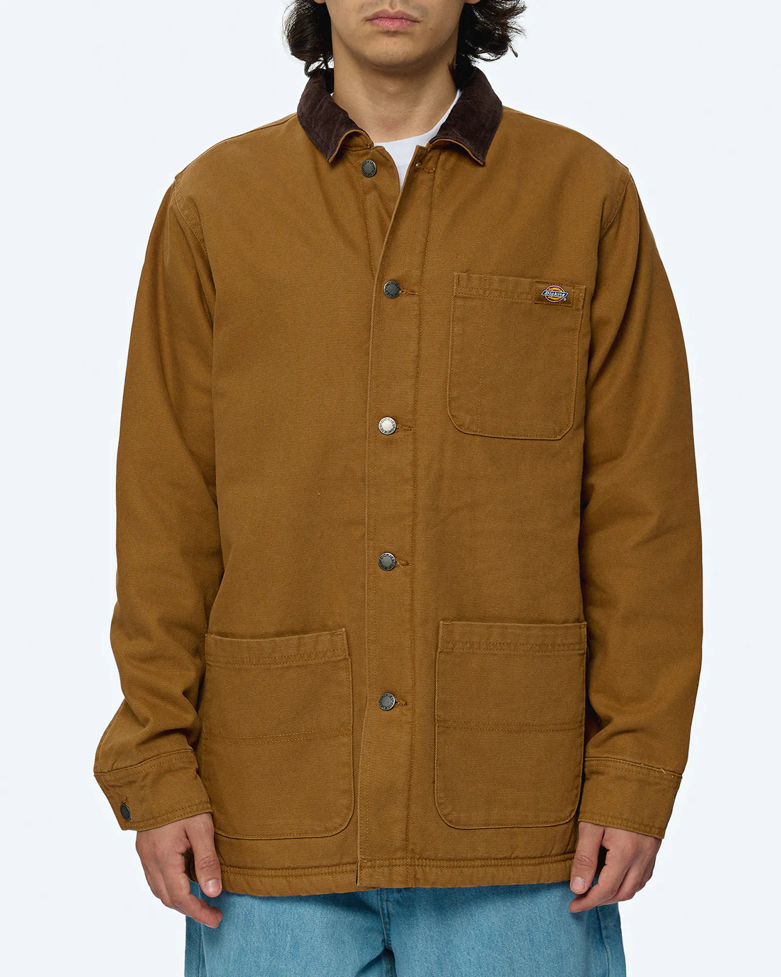 Dickies Duck High Pile Fleece Line Chore Jacket Stonewashed Brown Duck Dickies Duck High Pile Fleece Line Chore Jacket Stonewashed Brown Duck