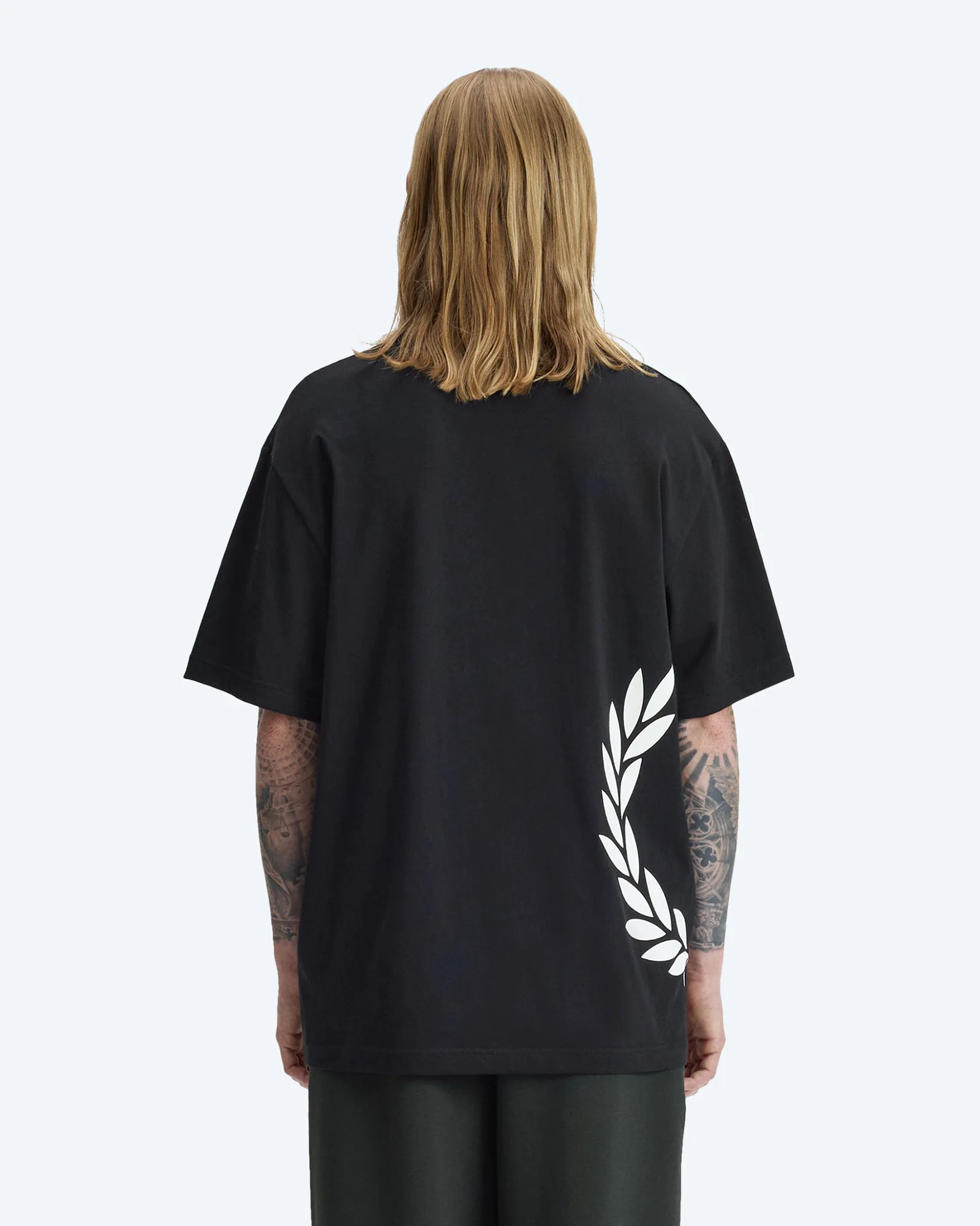 Fred Perry Textured Laurel Wreath T-Shirt Black