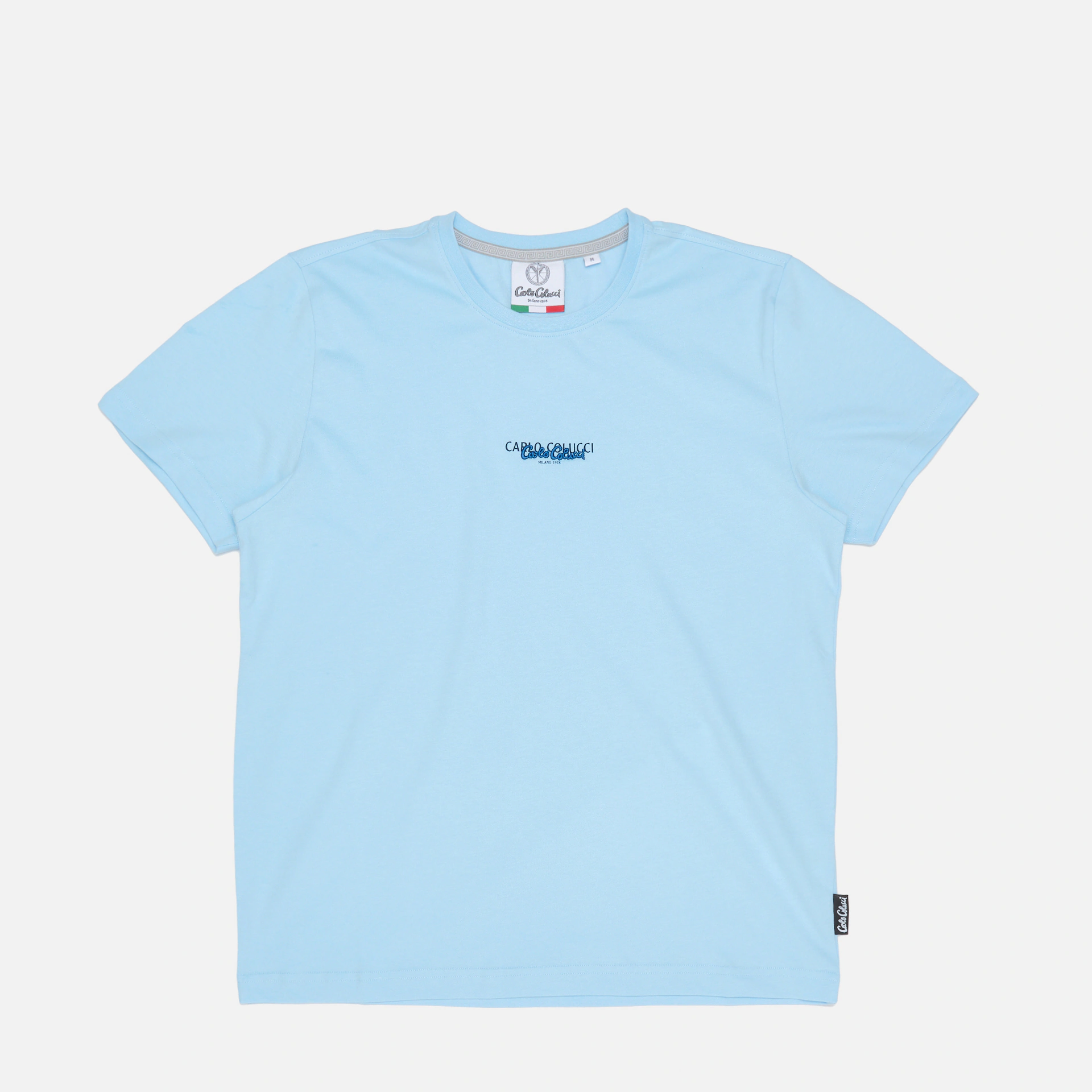 Carlo Colucci T-Shirt Basic Line Light Blue