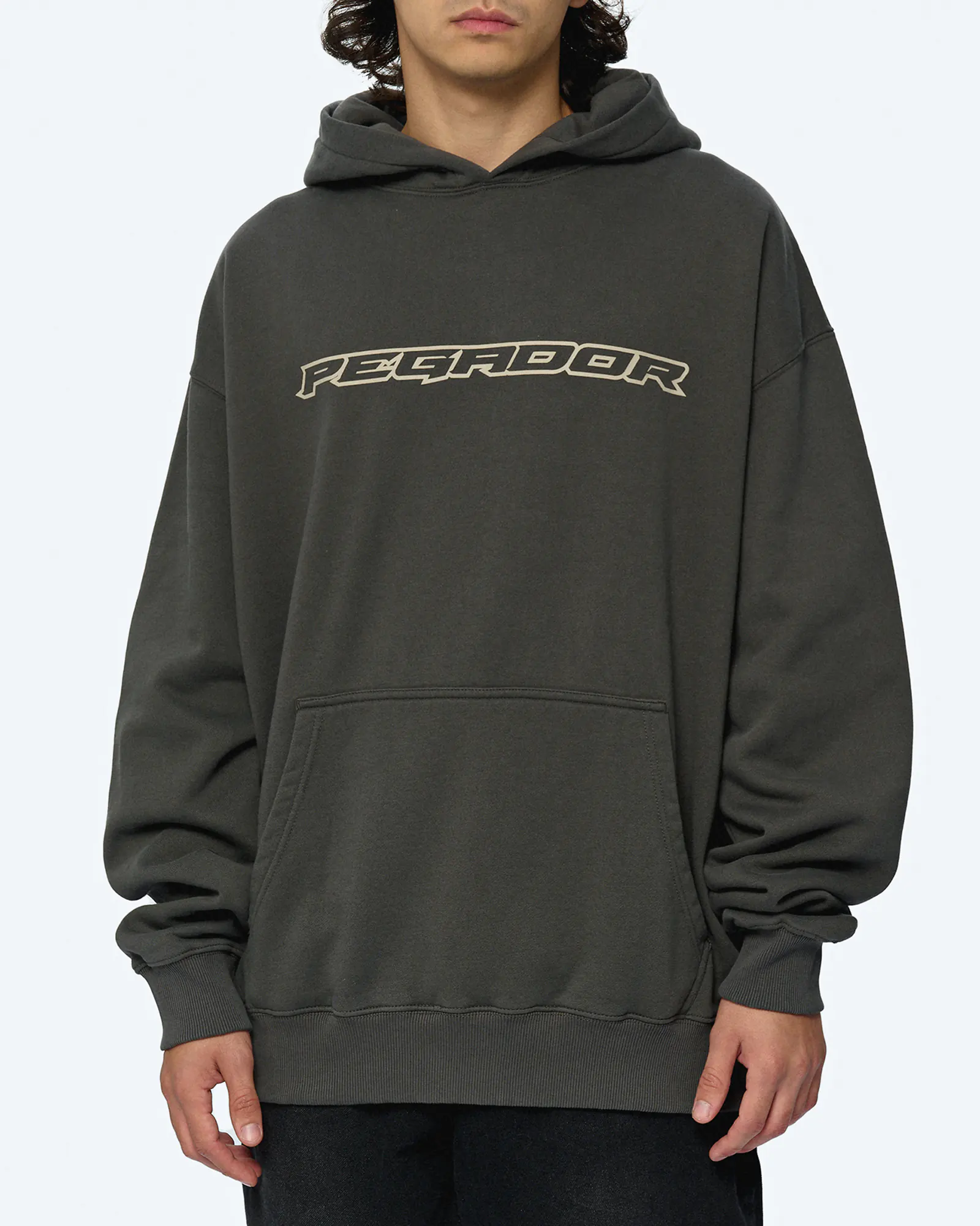 PEGADOR Alden Oversized Hoodie Washed Anthracite PEGADOR Alden Oversized Hoodie Washed Anthracite