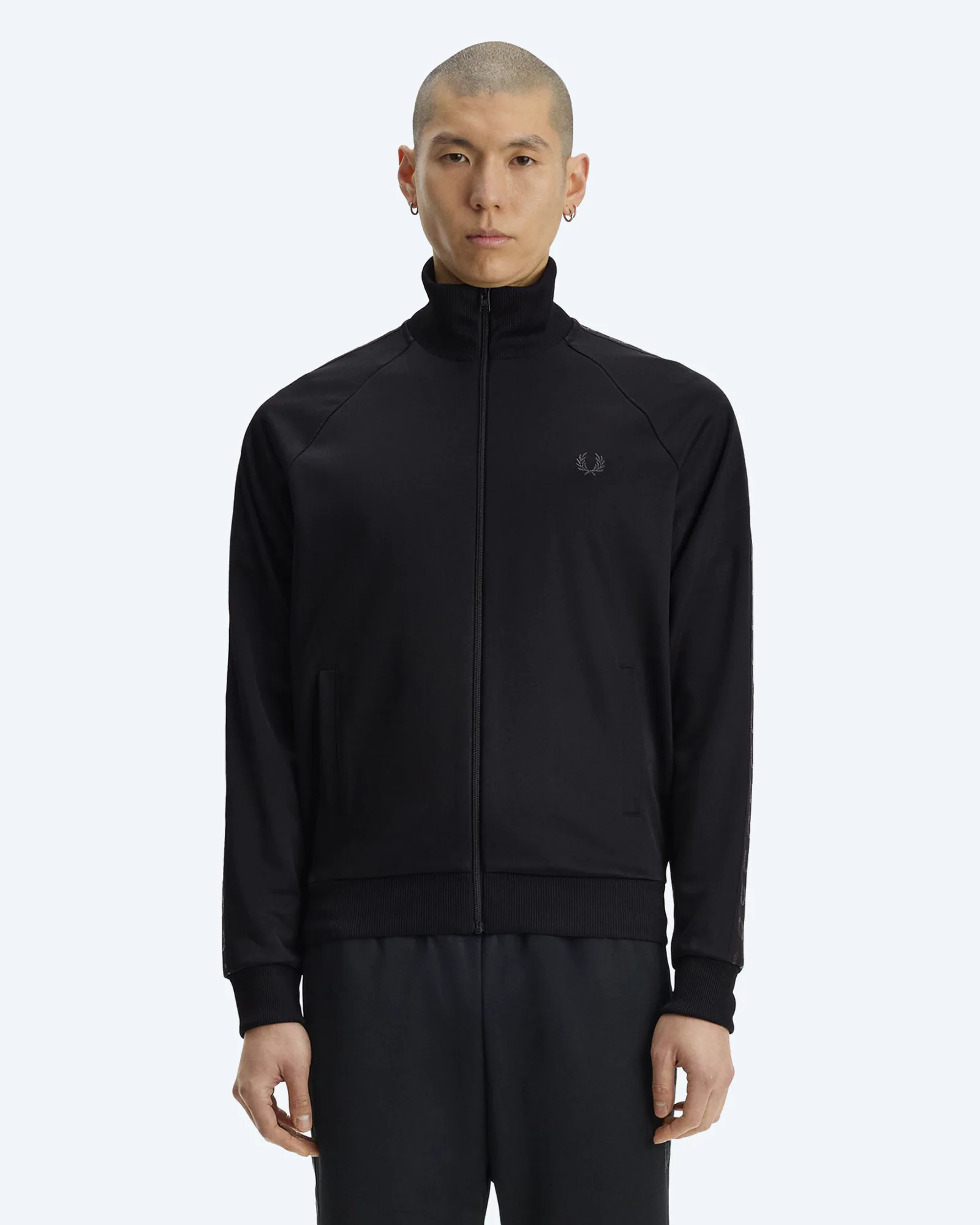 Contrast Tape Track Jacket Black