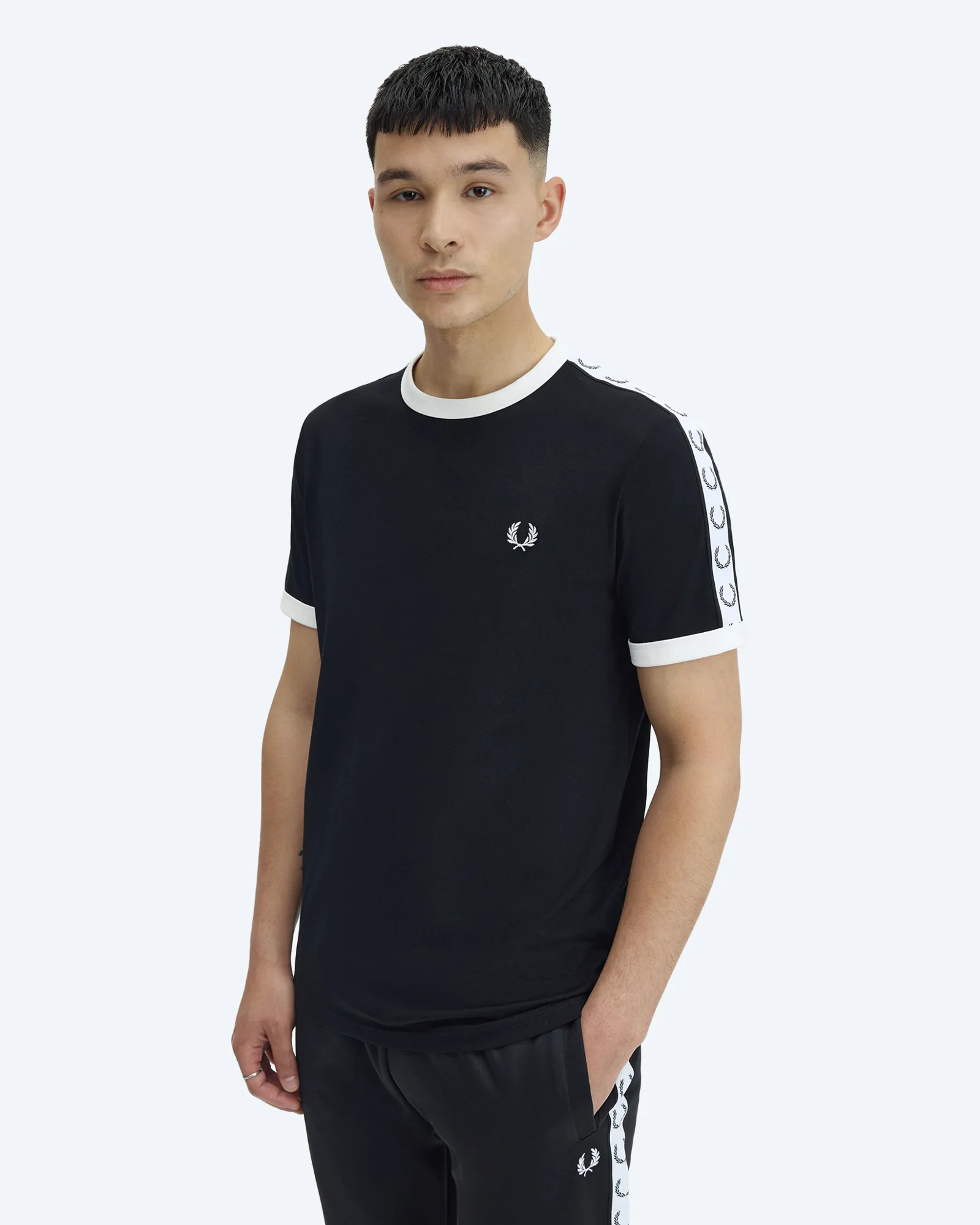 Fred Perry Taped Ringer T-Shirt Black