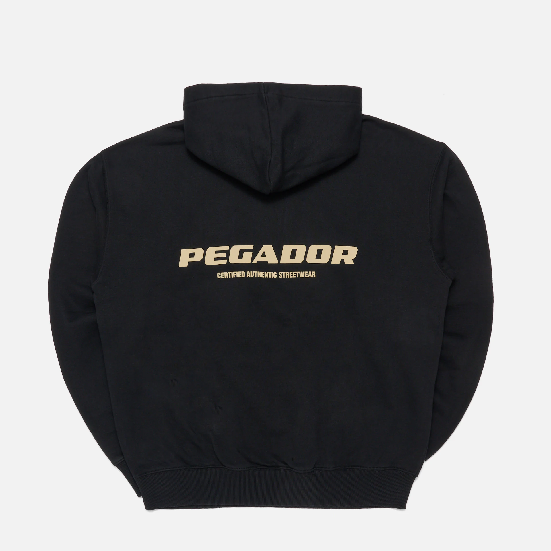 PEGADOR Colne Logo Oversized Hoodie Vintage Washed Black Onyx