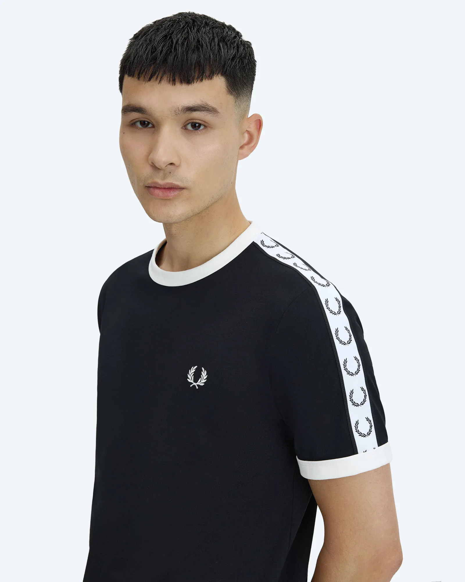 Fred Perry Taped Ringer T-Shirt Black