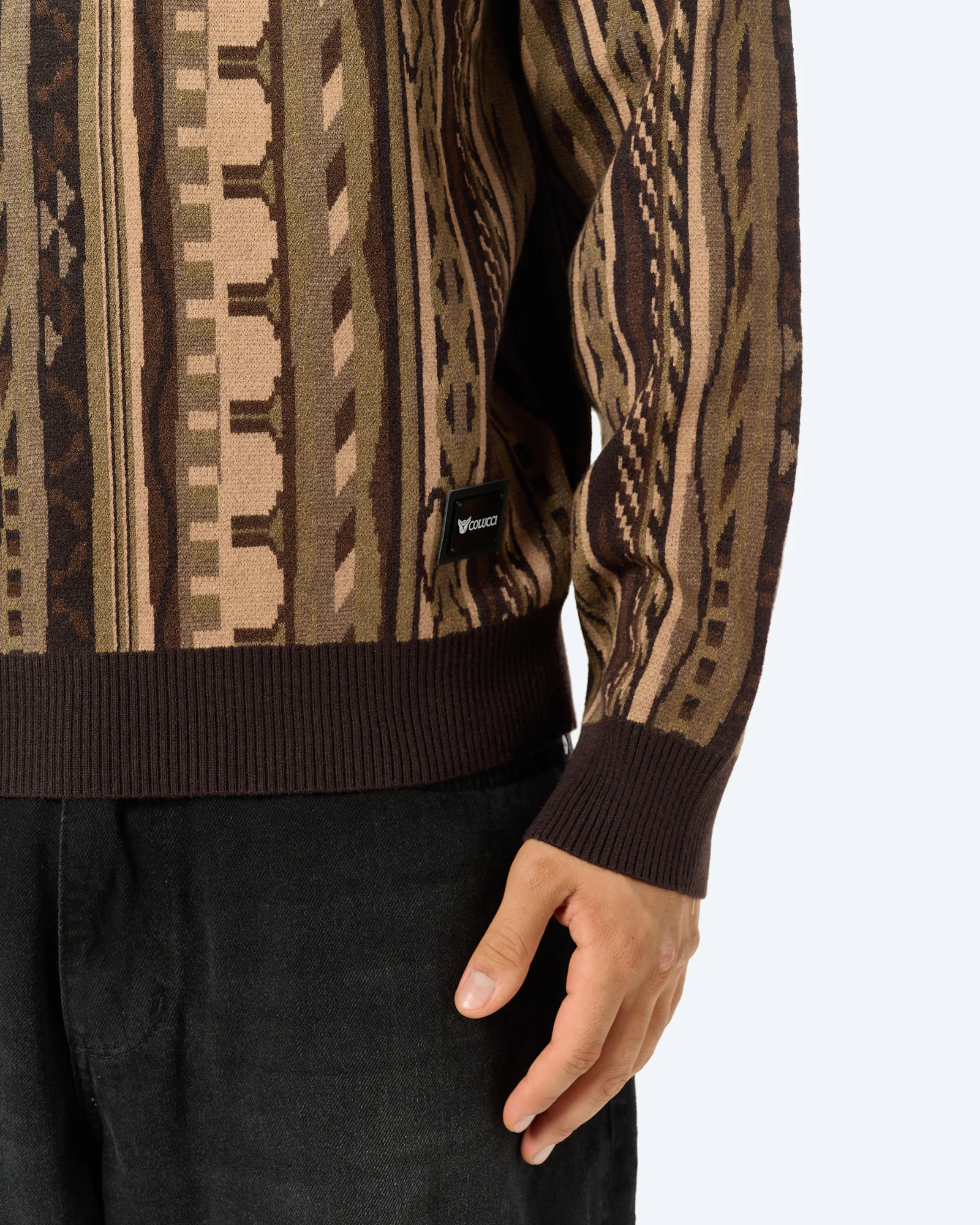 Flatknit Sweater Aop Brown