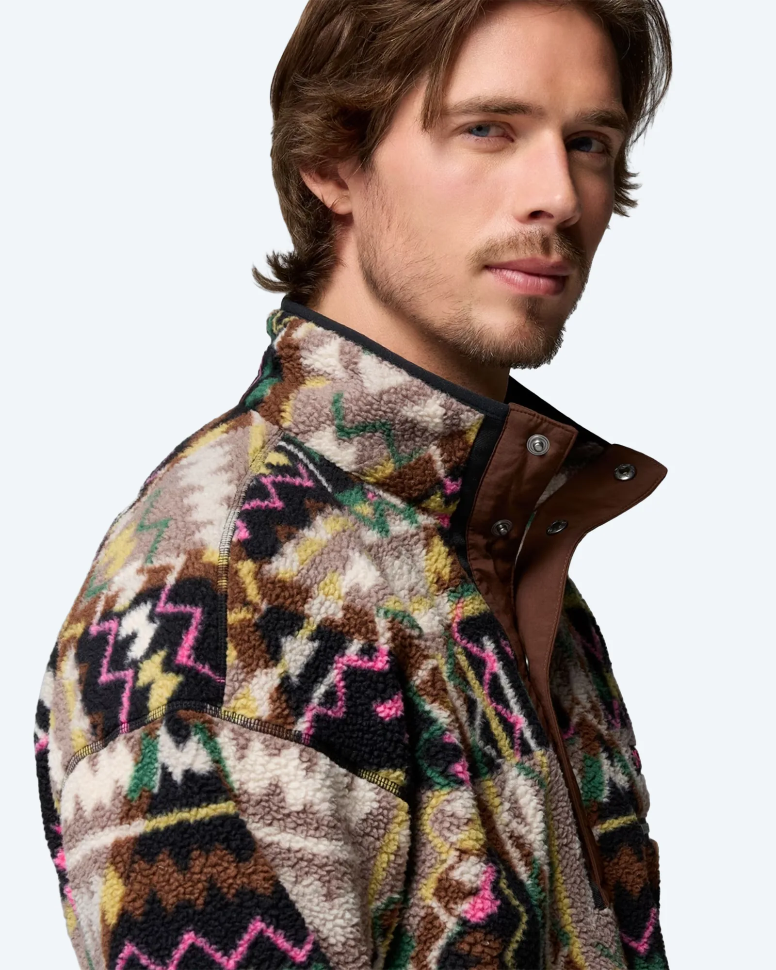 Helvetia™ II Printed Half Snap Fleece Black Geomix