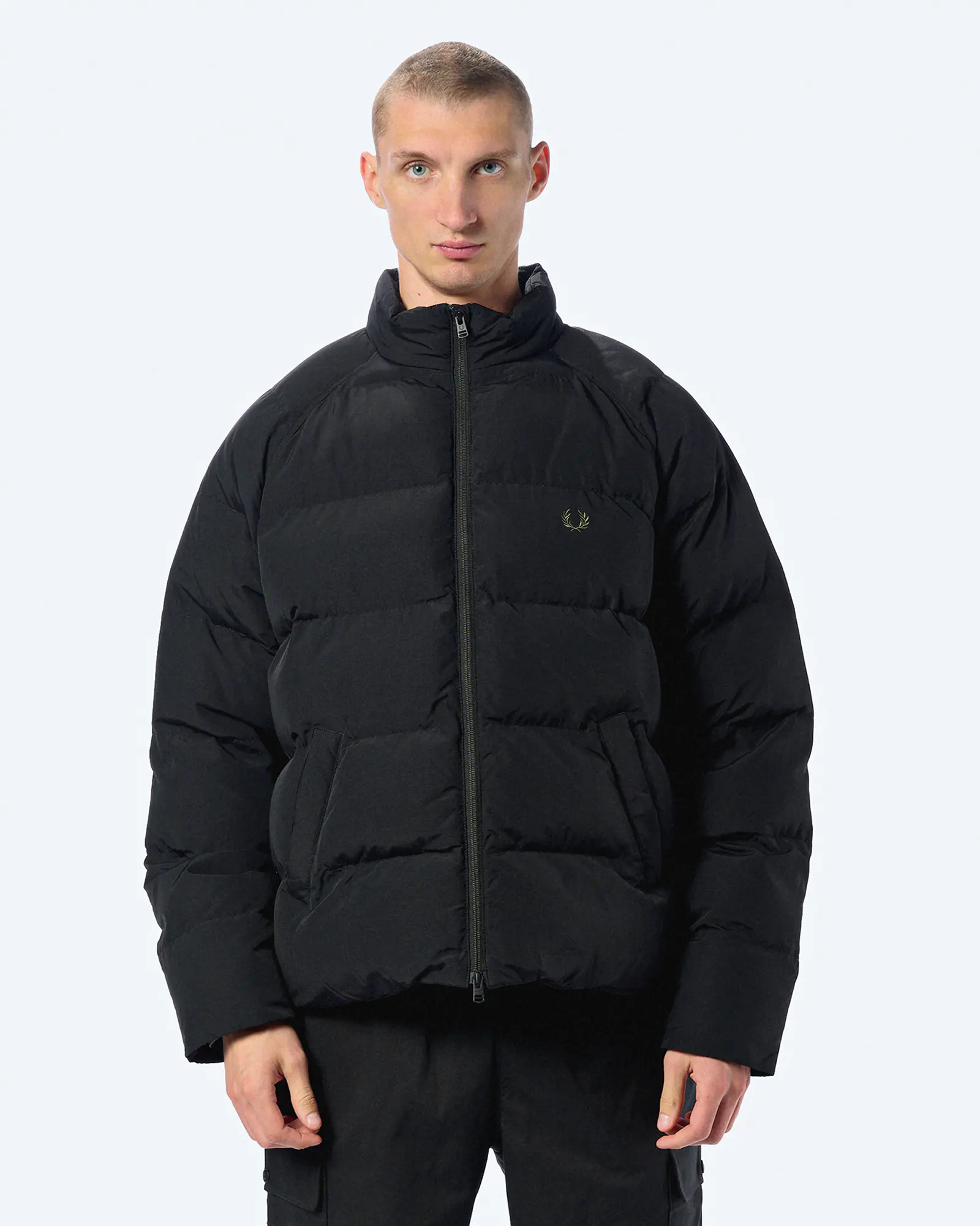 Fred Perry Raglan Sleeve Padded Jacket Black