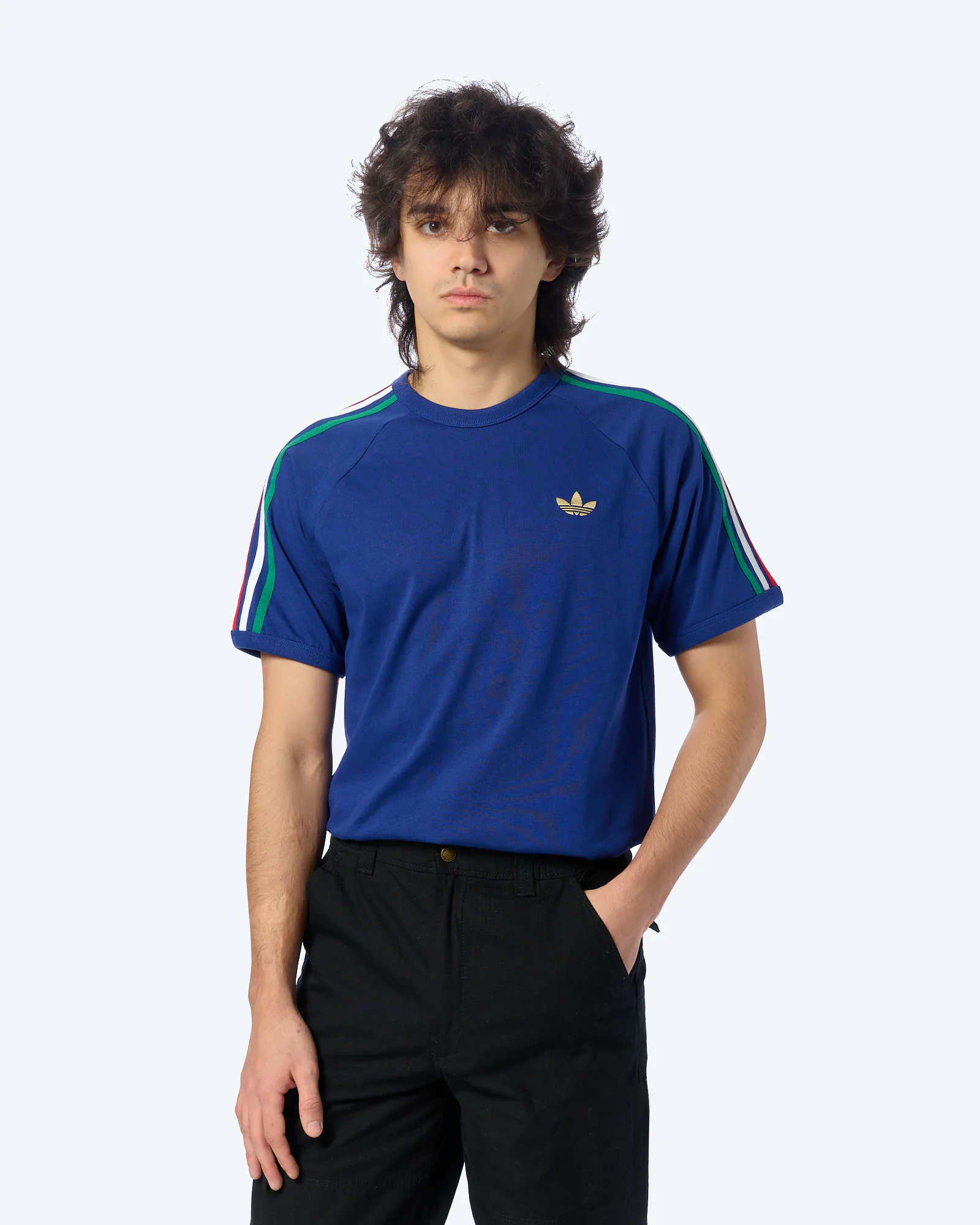 adidas Originals 3-Stripes T-Shirt Victory Blue/Bold Green/White