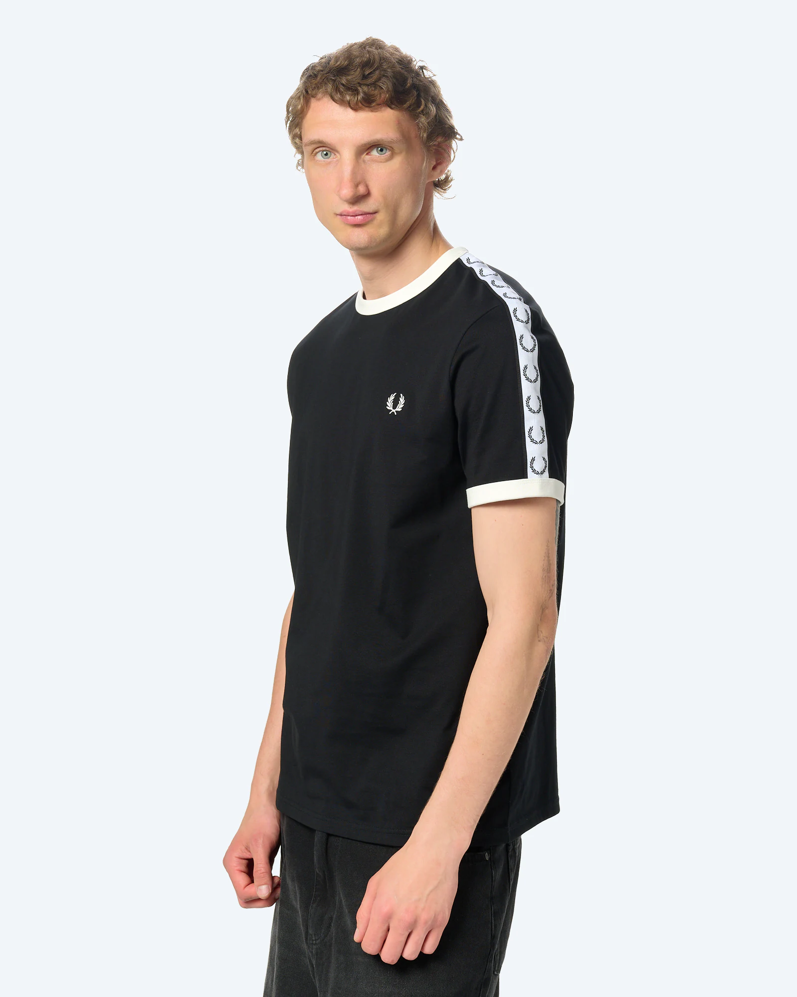 Fred Perry Taped Ringer T-Shirt Black