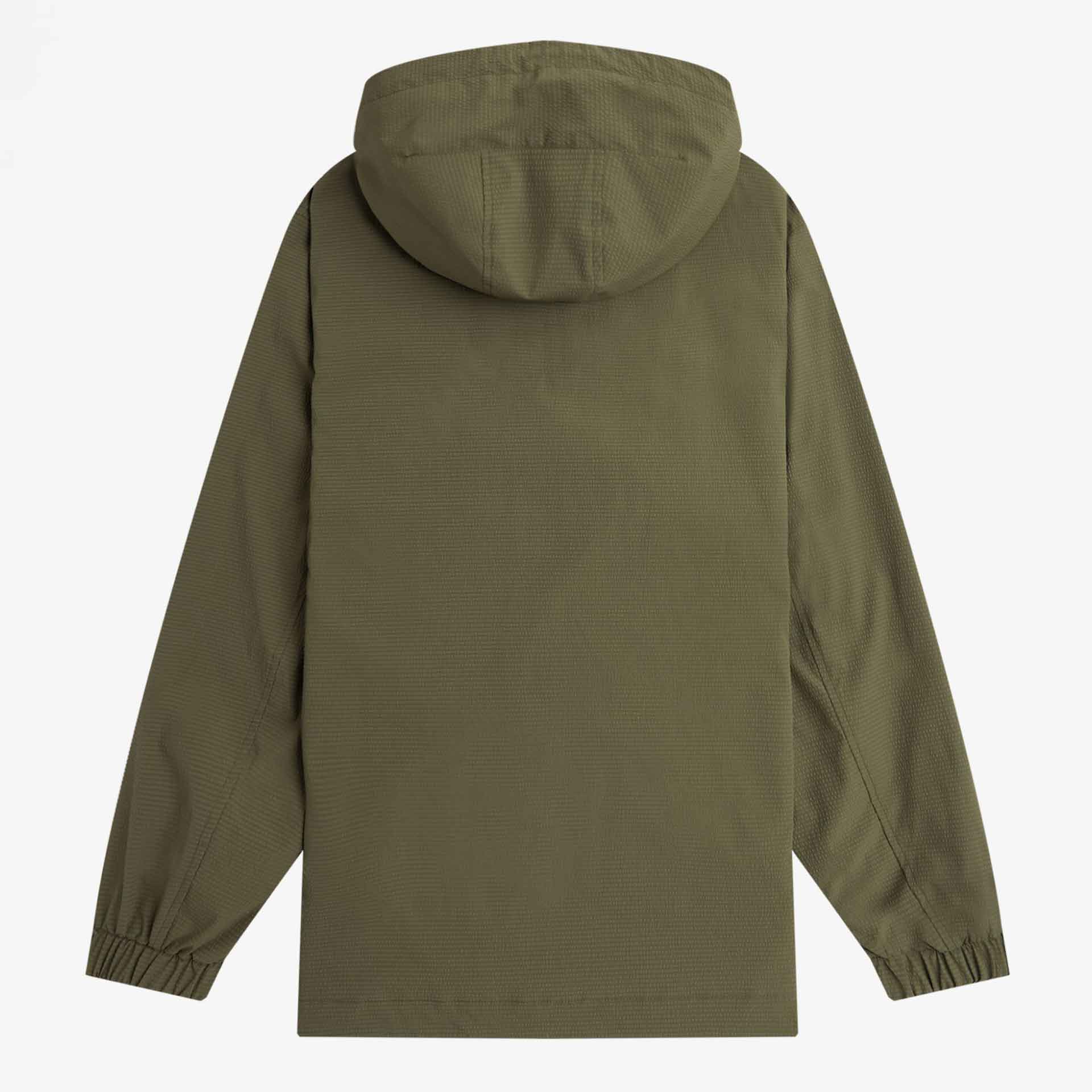 Fred Perry Seersucker Half Zip Jacket Uniform Green