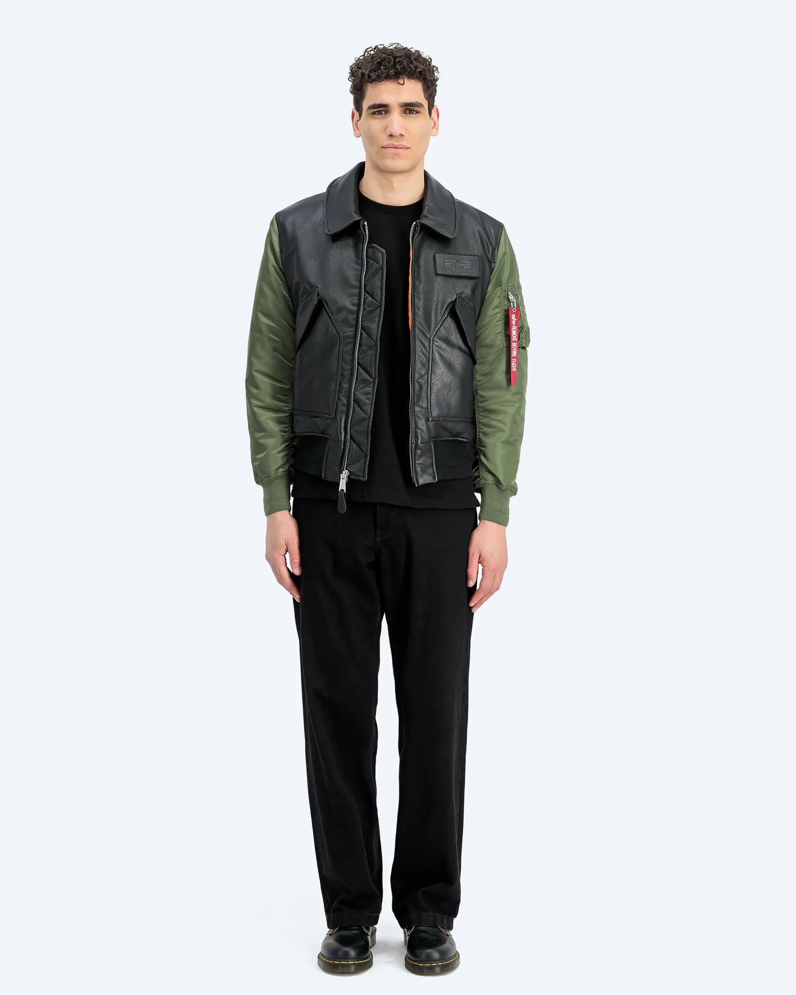 CWU Faux Leather MOD Winter Jacket Sage Green