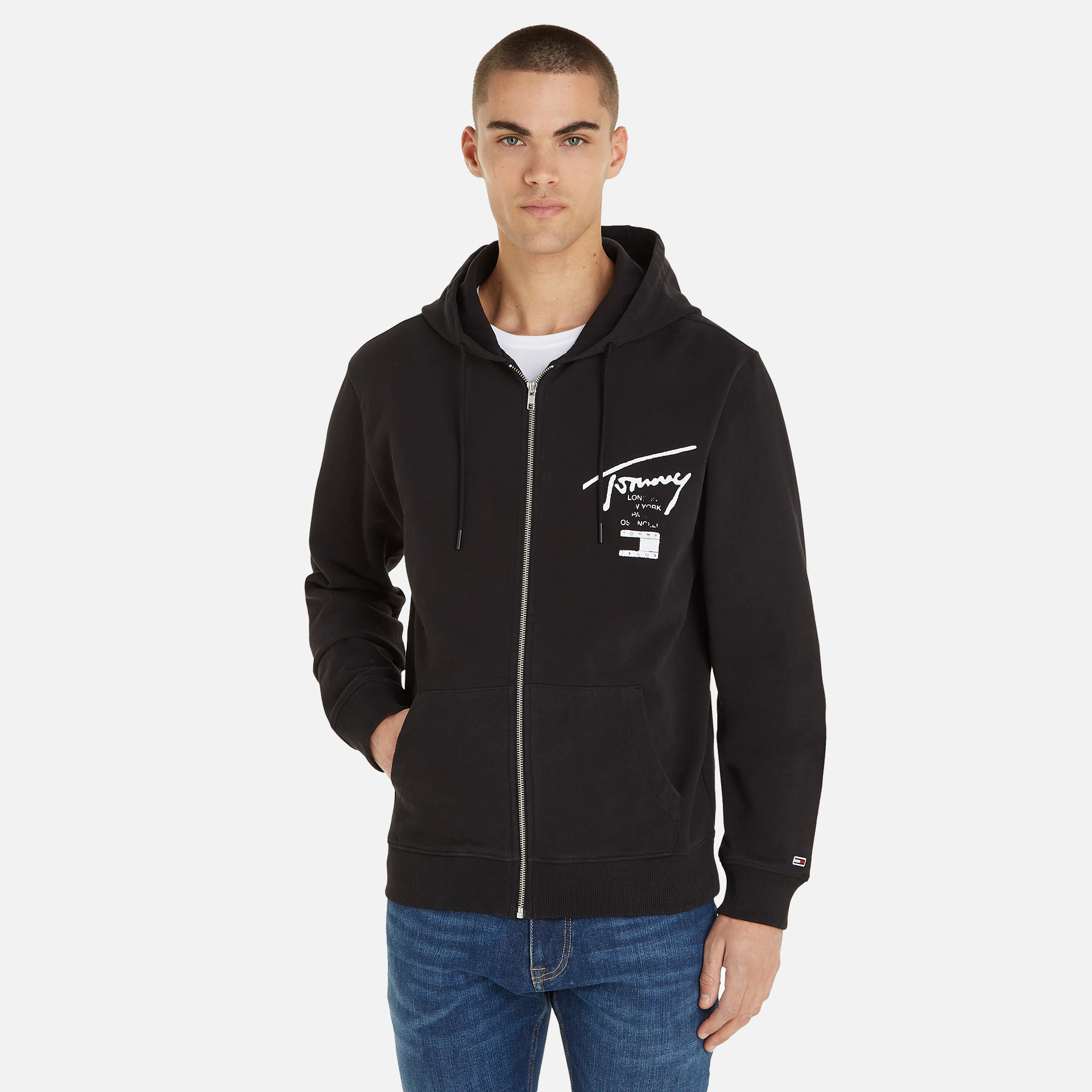 Tommy Jeans Tommy Spray Paint Zip-Hoodie Black