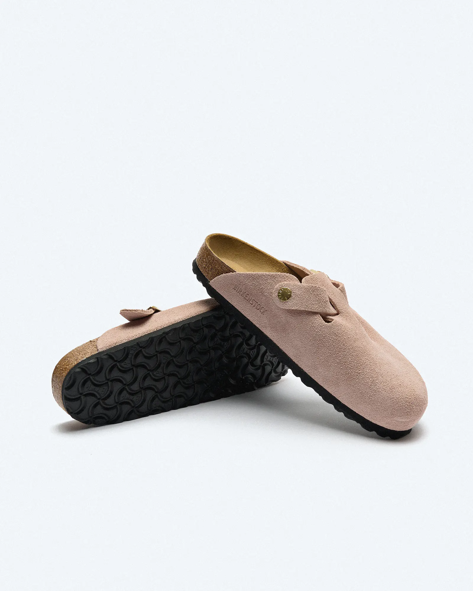 Birkenstock Boston Suede Leather (Narrow Fit) Sandals Light Rose Birkenstock Boston Suede Leather (Narrow Fit) Sandals Light Rose