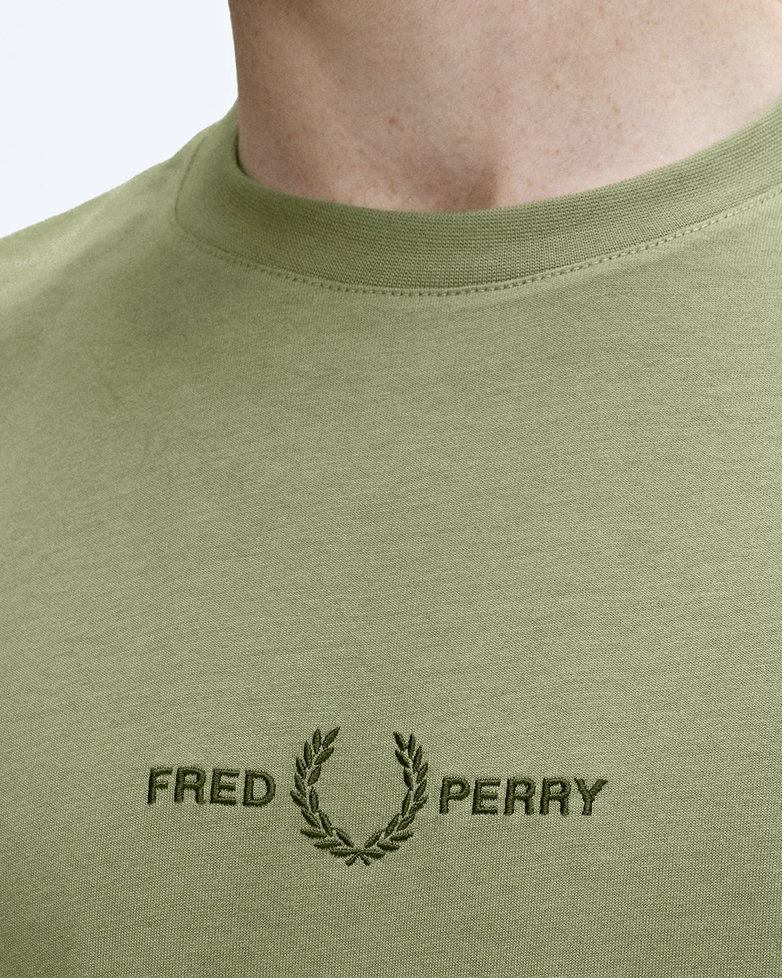 Fred Perry Embroidered T-Shirt Olive Mint Fred Perry Embroidered T-Shirt Olive Mint