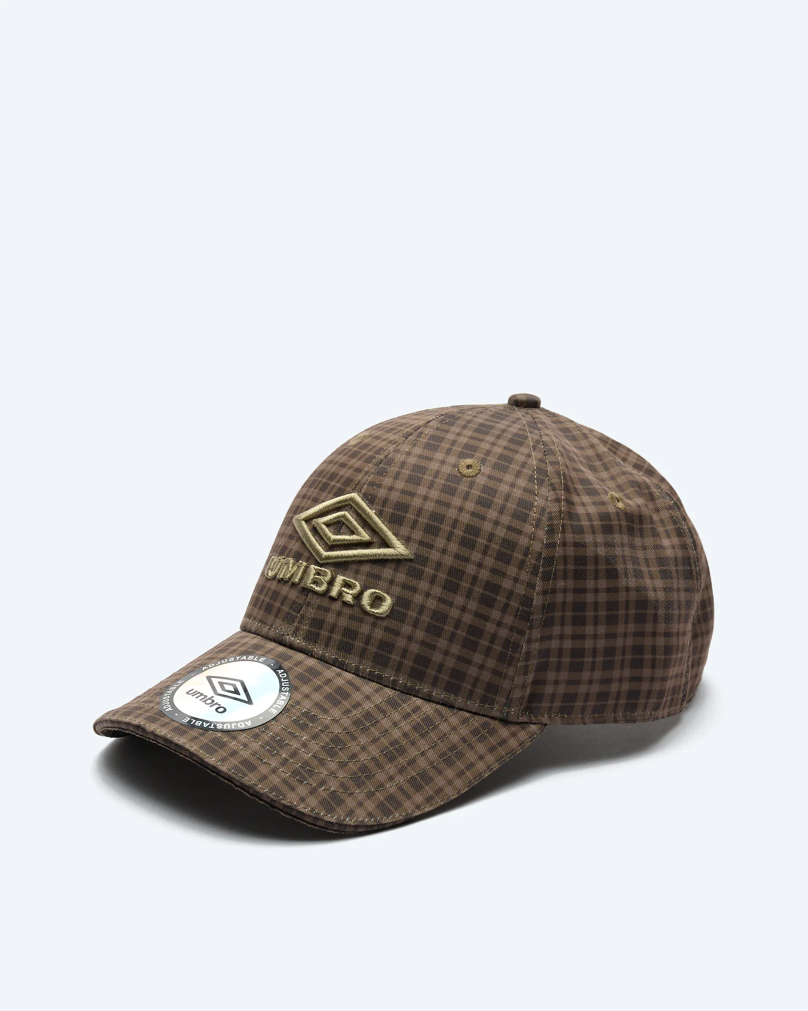 Check Print Cap Brown