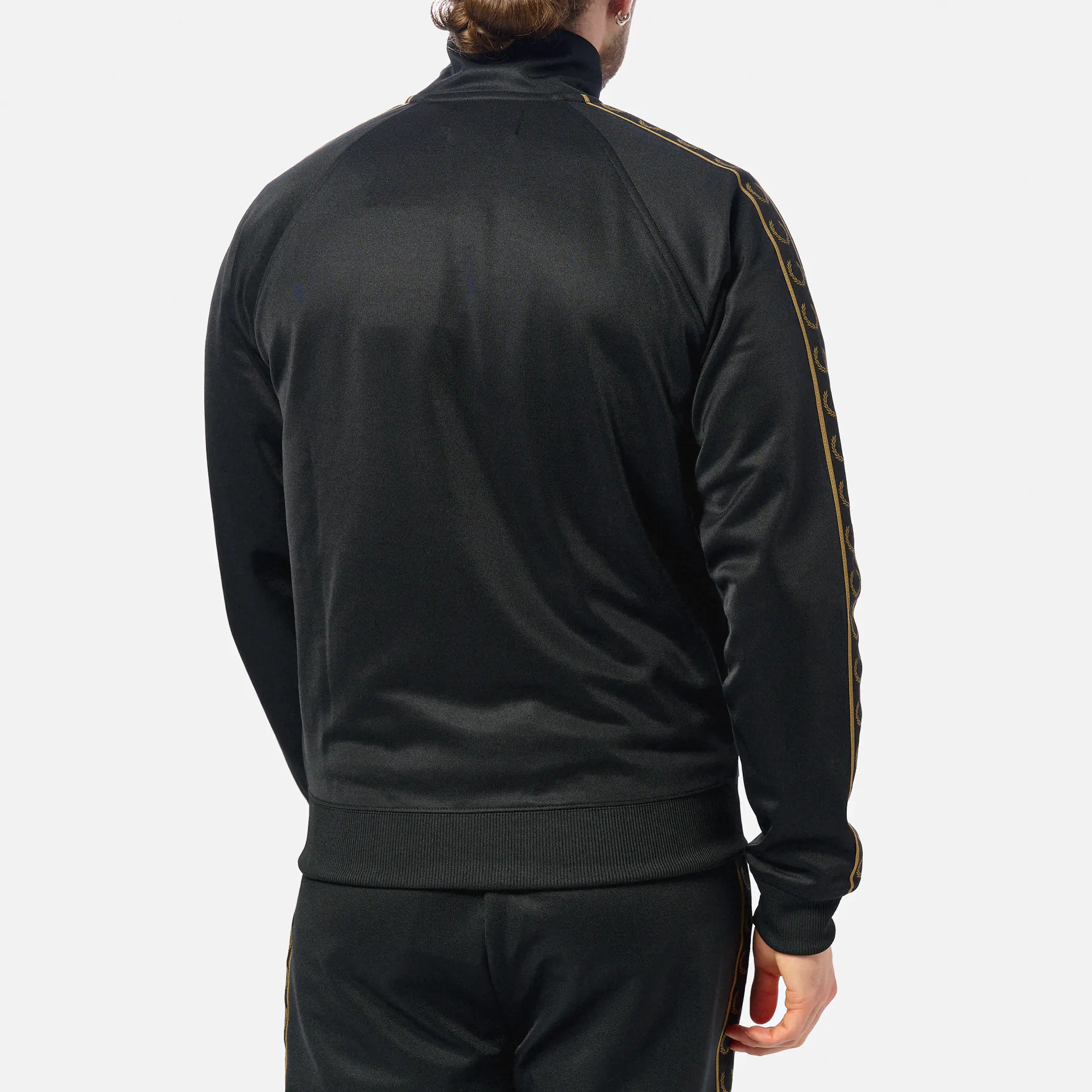 Fred Perry Contrast Taped Track Jacket Black/Shaded Stone